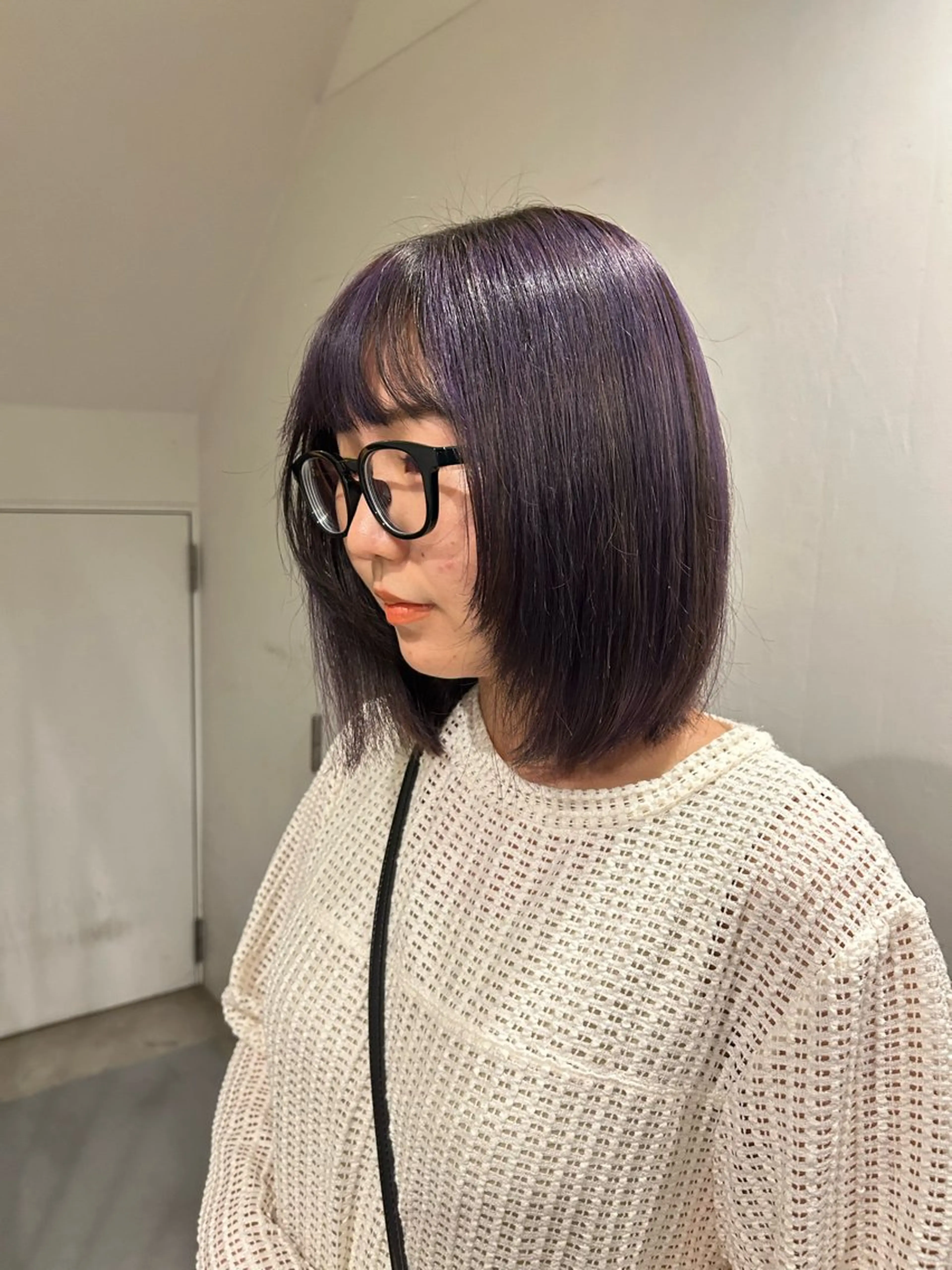 ショート パープルカラー ハイライト hen所属・心斎橋/レイヤー/ ブリーチ/モエのヘアスタイル