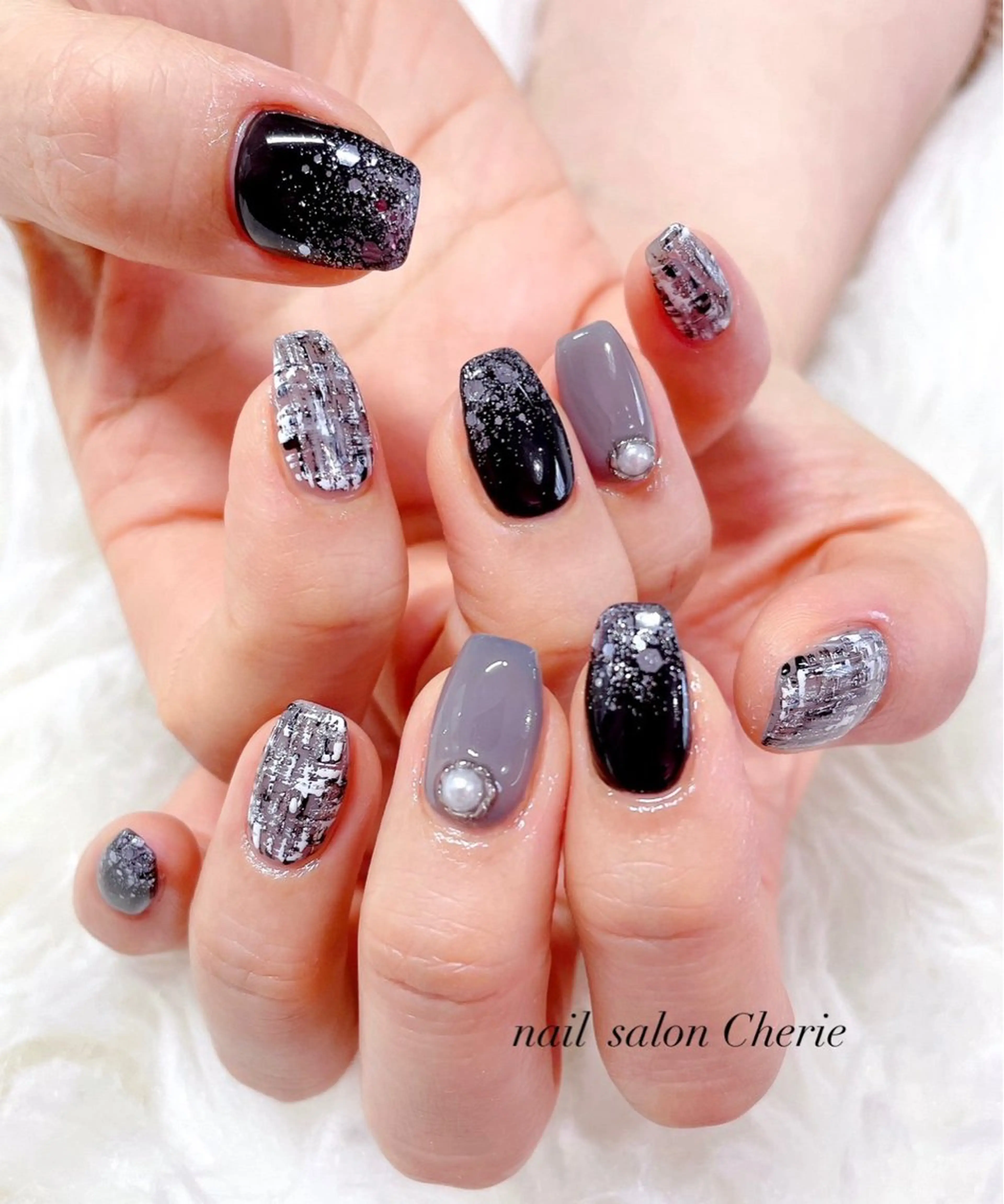 ネイル ツイードネイル ハンドネイル nail salon Cherie ネイルサロン シェリー所属・nail salon Cherieのネイルデザイン