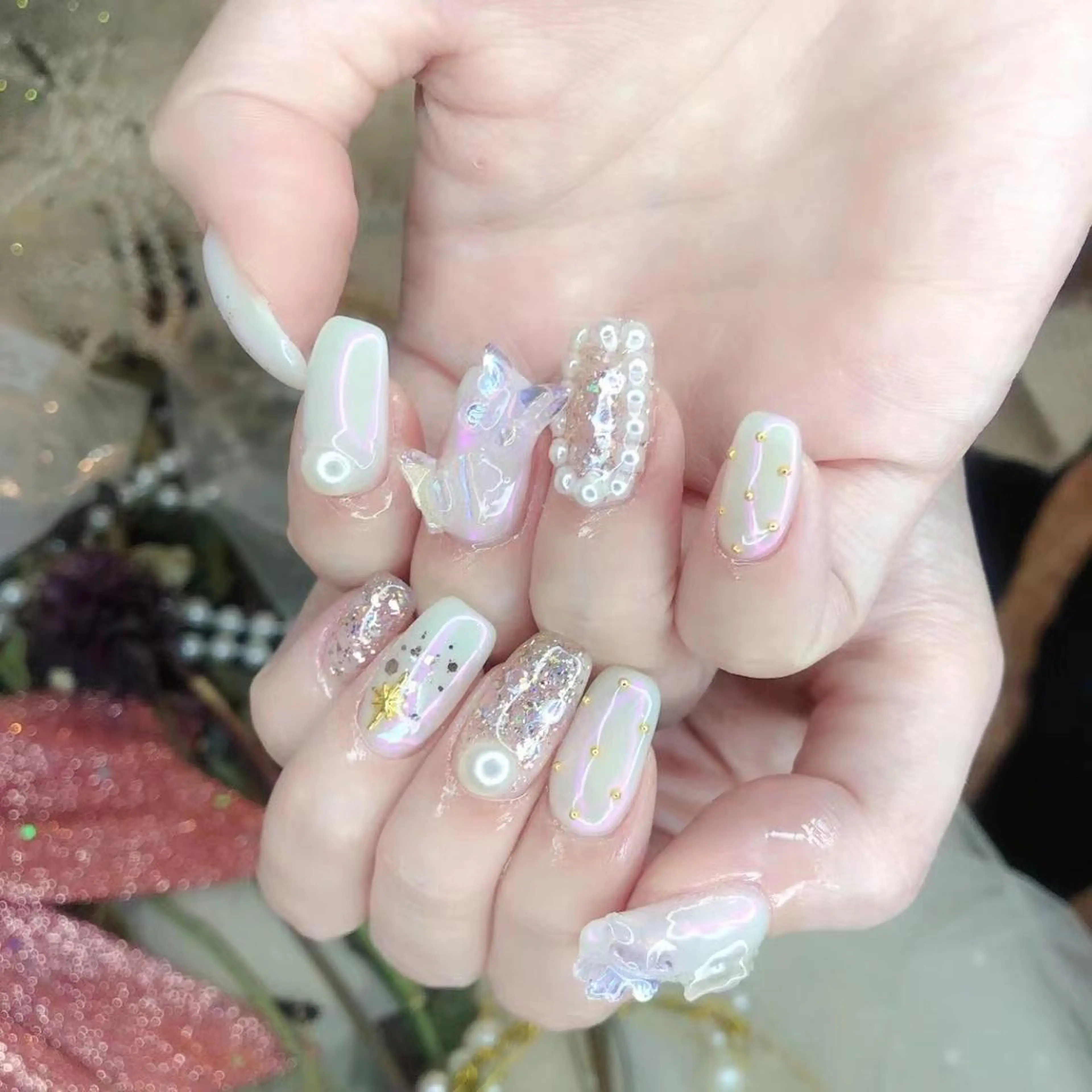 ネイル オーロラネイル クリアネイル Babarla　Nail　Salon所属・babarla Nailのネイルデザイン