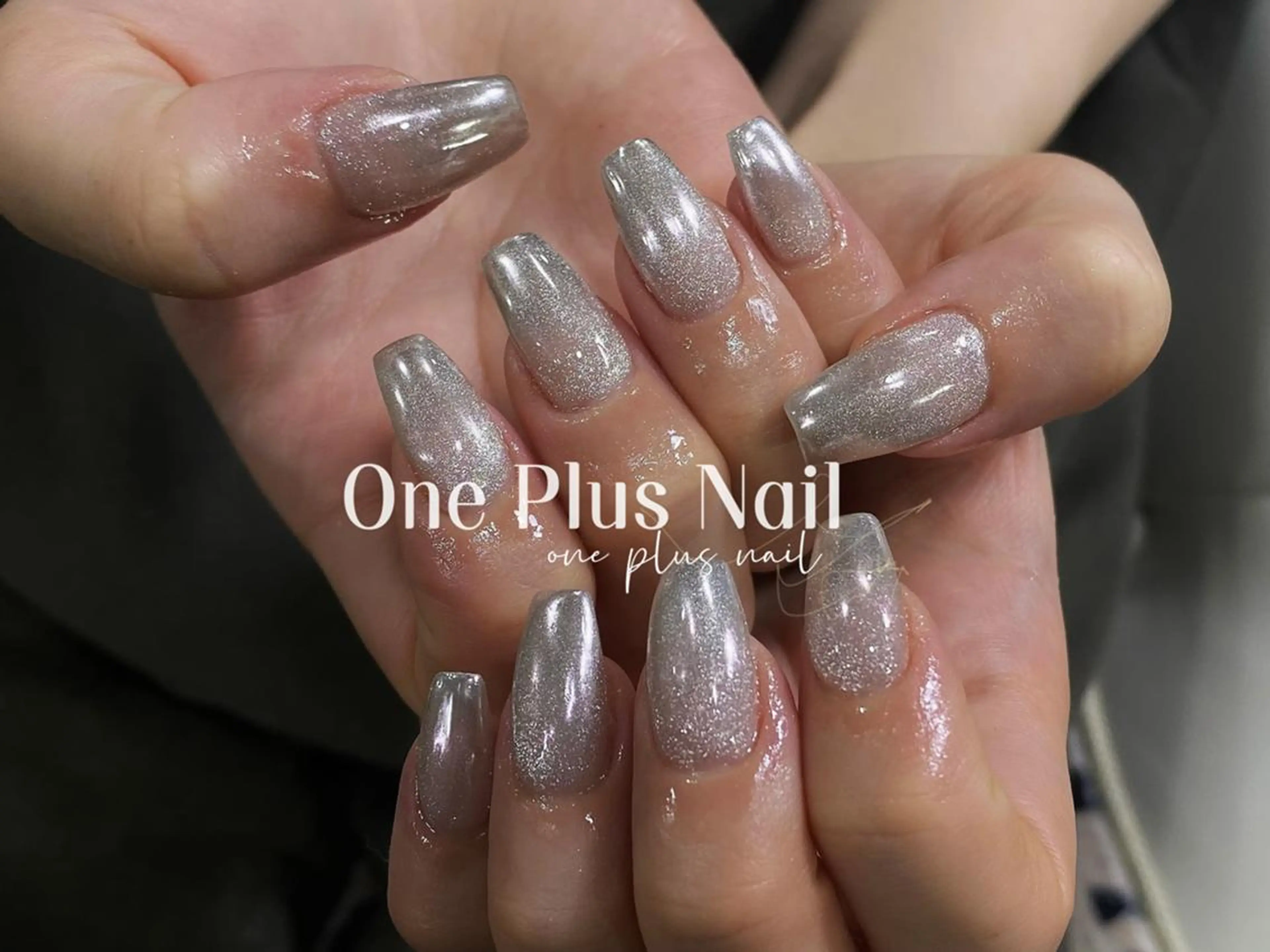 ネイル ガーリー ハート キラキラネイル 韓国ネイル ロングネイル One Plus Nail Salonのネイルデザイン