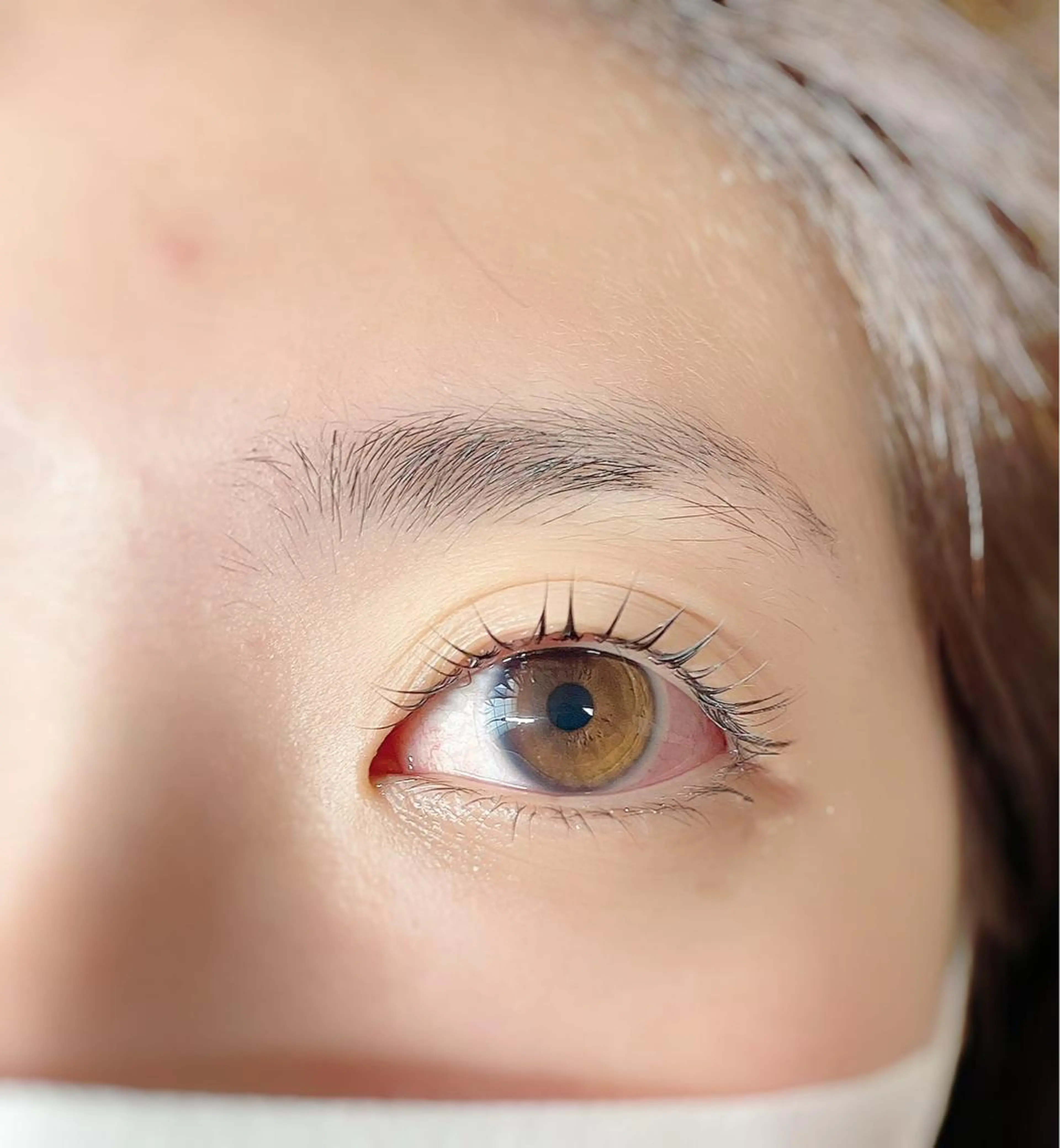 マツエク・マツパ 一重×まつ毛パーマ ﾋﾞｭｰﾃｨ オレンジのマツエク・マツパデザイン