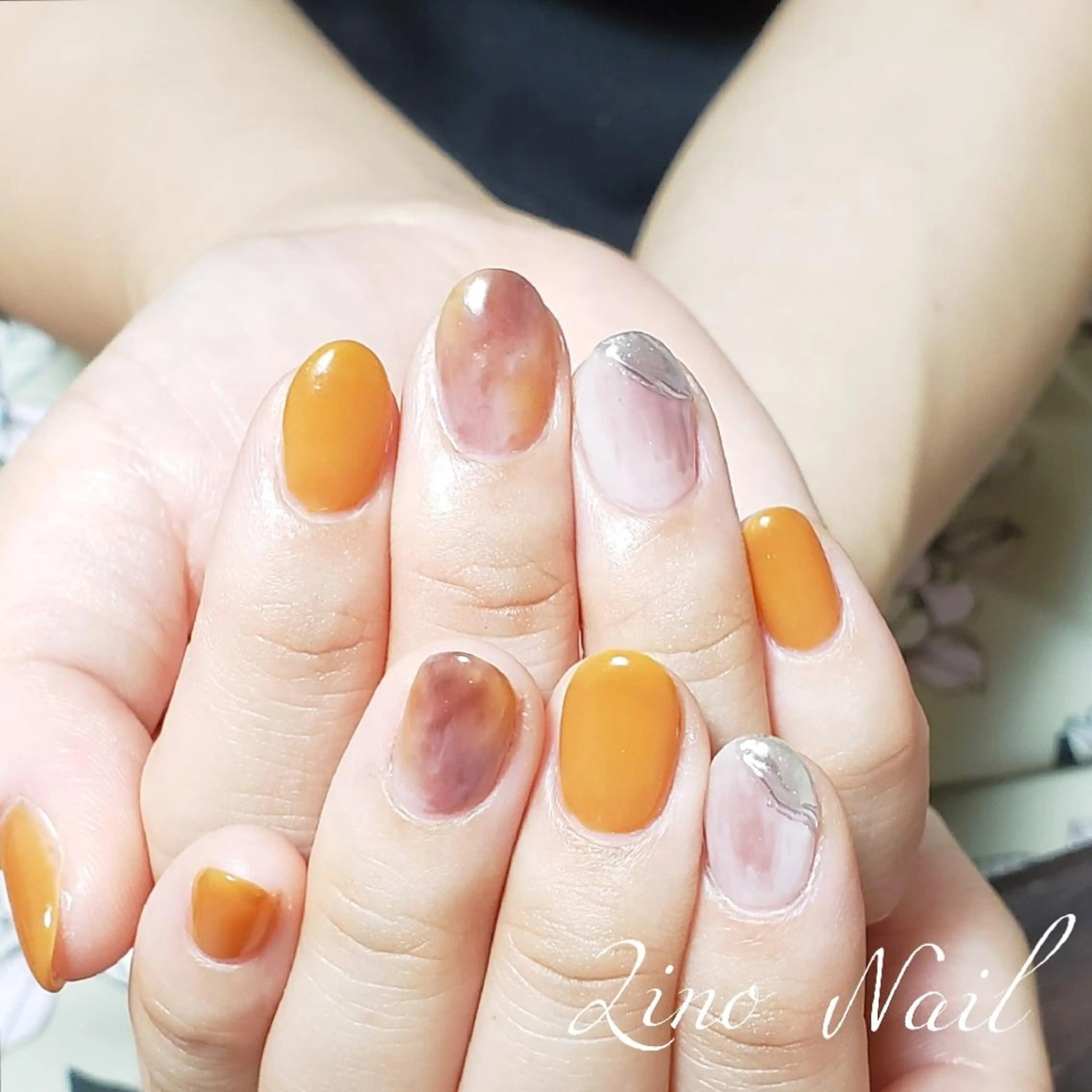 ネイル ジェルネイル ミラーネイル ニュアンスネイル ワンカラーネイル パラジェル Lino Nailのネイルデザイン