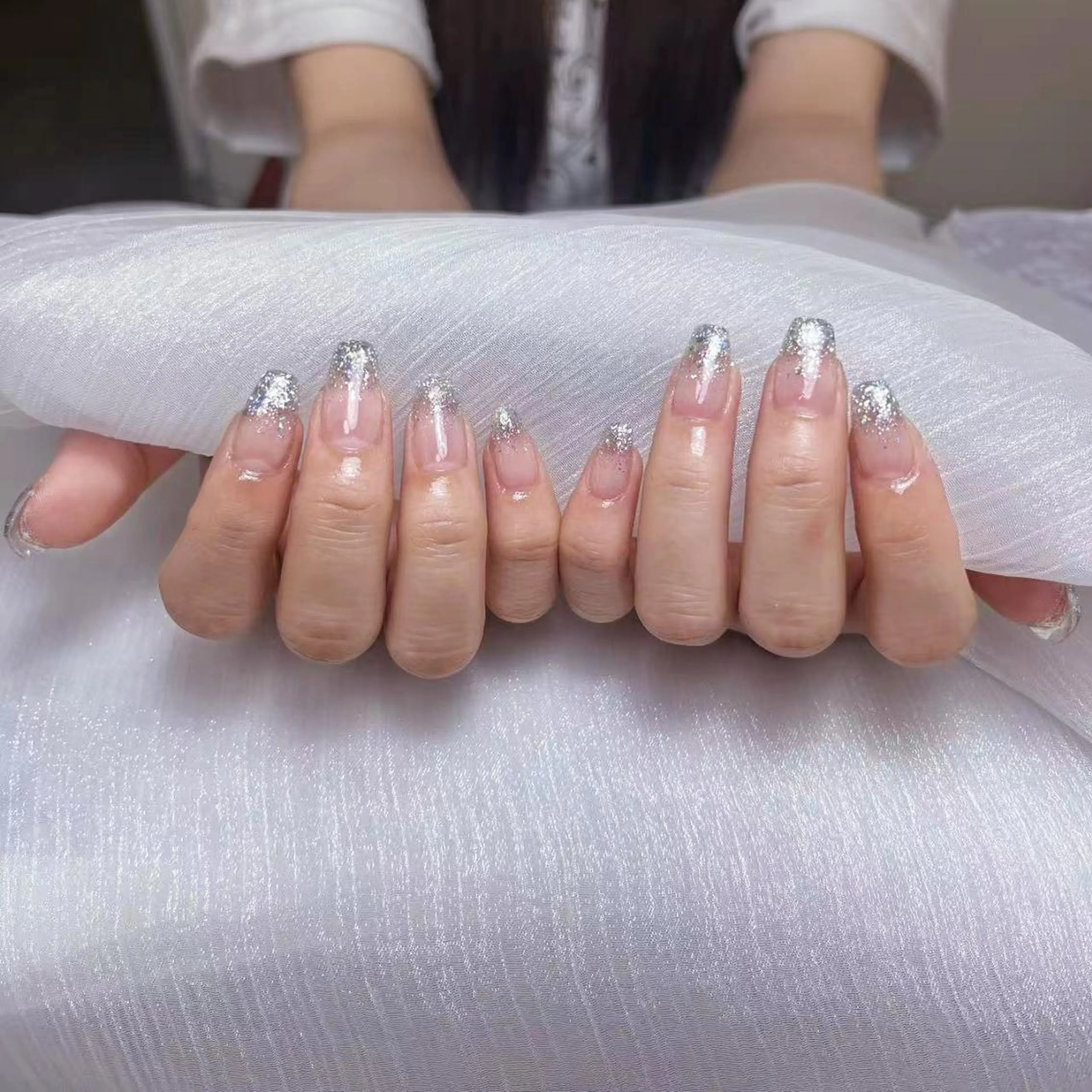 ネイル アートネイル オーロラネイル ガーリー キラキラネイル 韓国ネイル ハンドネイル DIANMOND NAIL🌸のネイルデザイン