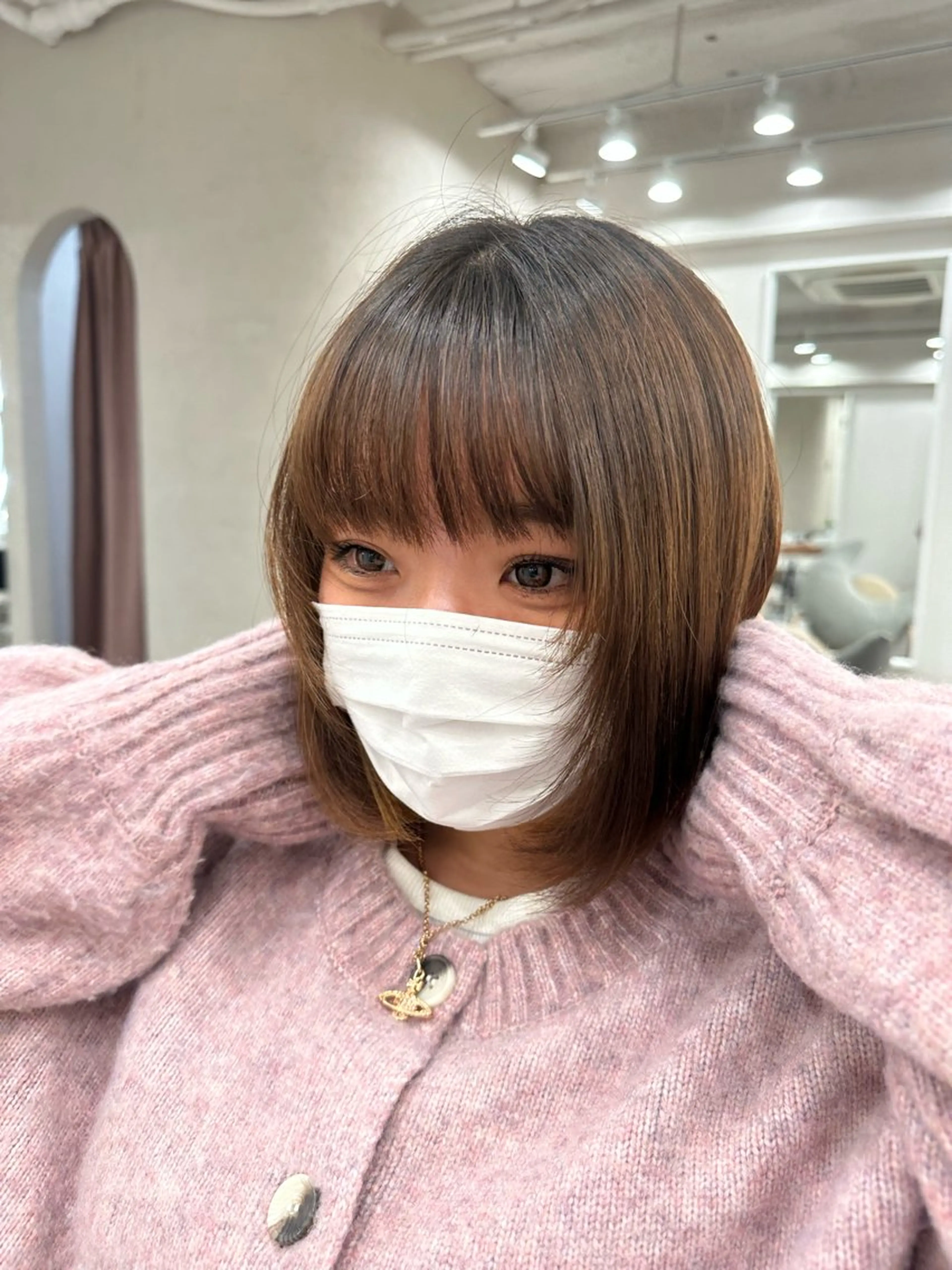 ショート ボブ、レイヤー、 ハイトーン、古淵のヘアスタイル