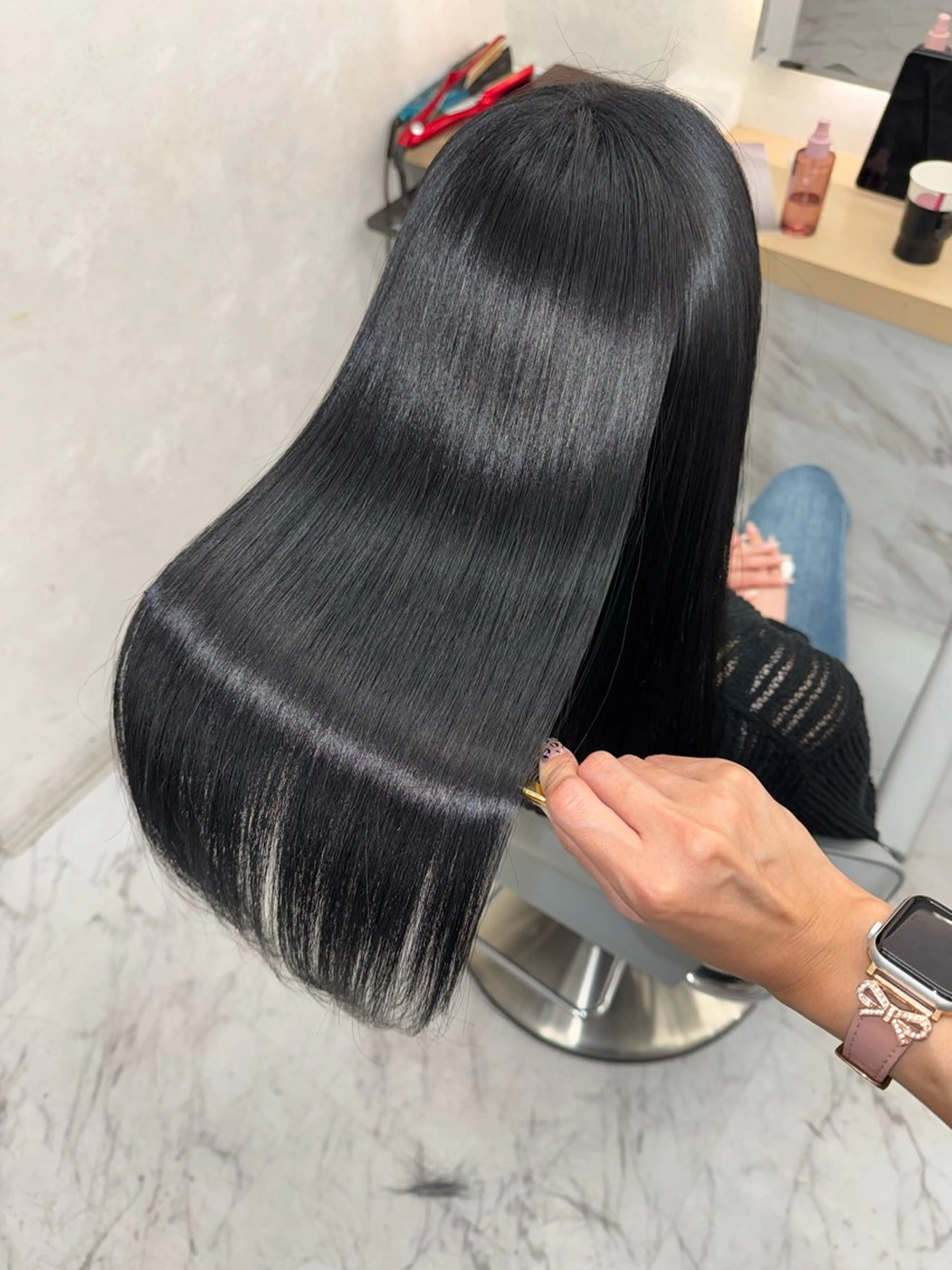 ロング パーマ 縮毛矯正 トリートメント ヘッドスパ 韓国/アイドルヘア 🎀みづきのヘアスタイル