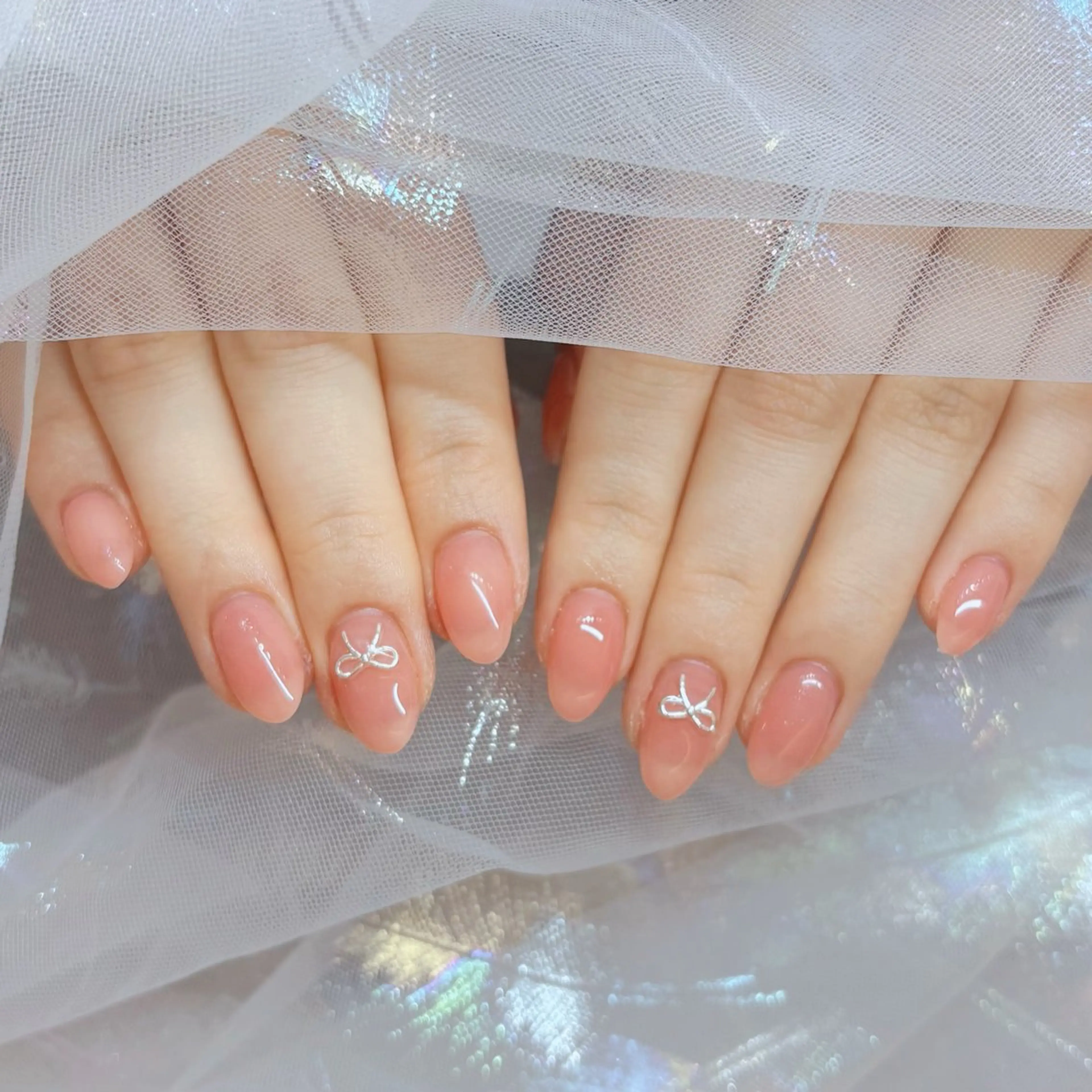 ネイル オーロラネイル 長さ出し フットネイル フレンチネイル ジェルネイル ハンドネイル CeCe Garden所属・CeCeGarden ✨️キラキラワンホンのネイルデザイン