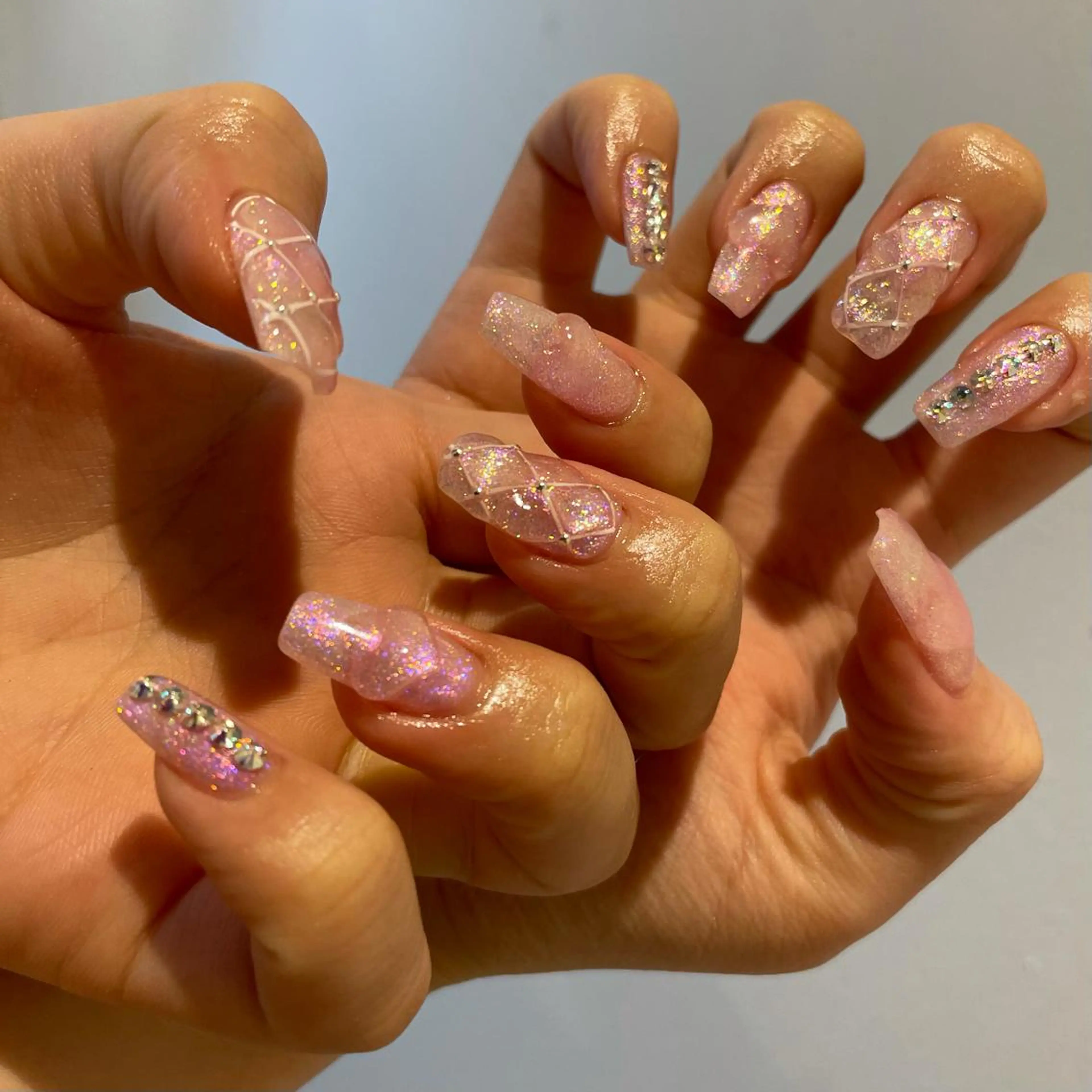 ネイル クリアネイル ハート 持ち込み ぷっくりネイル miu nail所属・MIUNail YUMIのネイルデザイン
