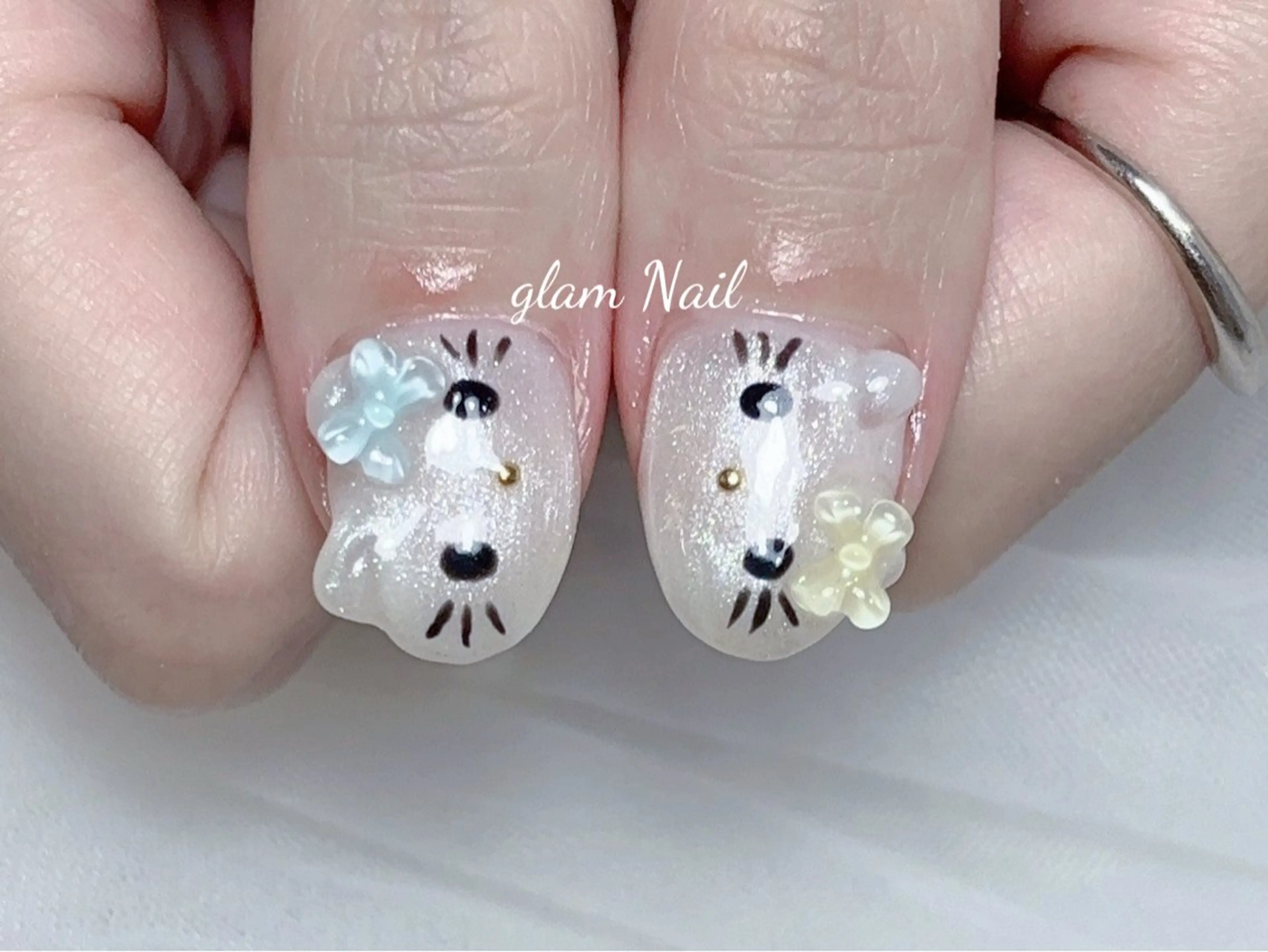 ネイル エツメ💅 長さだし🎀デザインのネイルデザイン