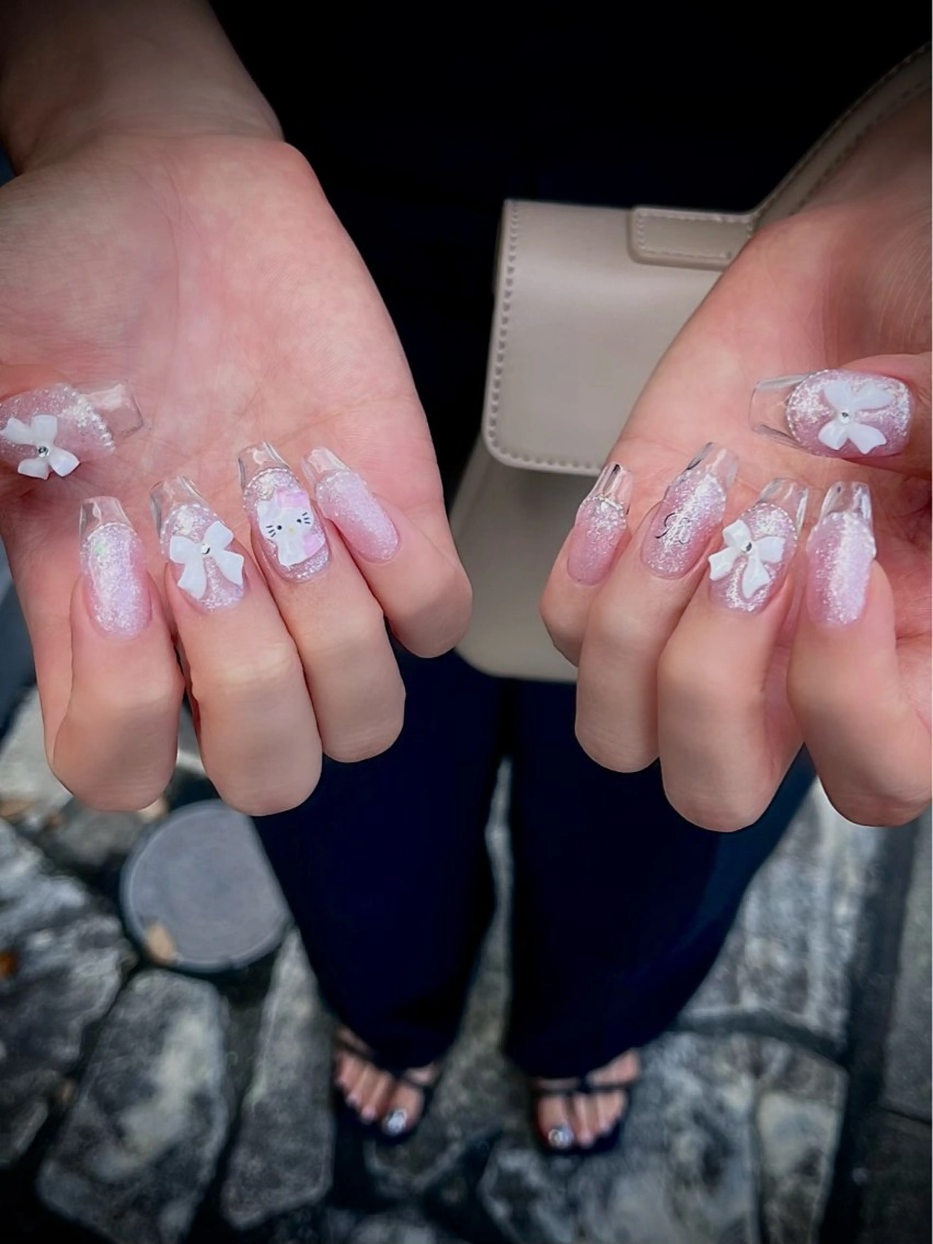 ネイル フットネイル キラキラネイル マグネットネイル ワンカラーネイル スカルプネイル nine.🦋 YUKOのネイルデザイン