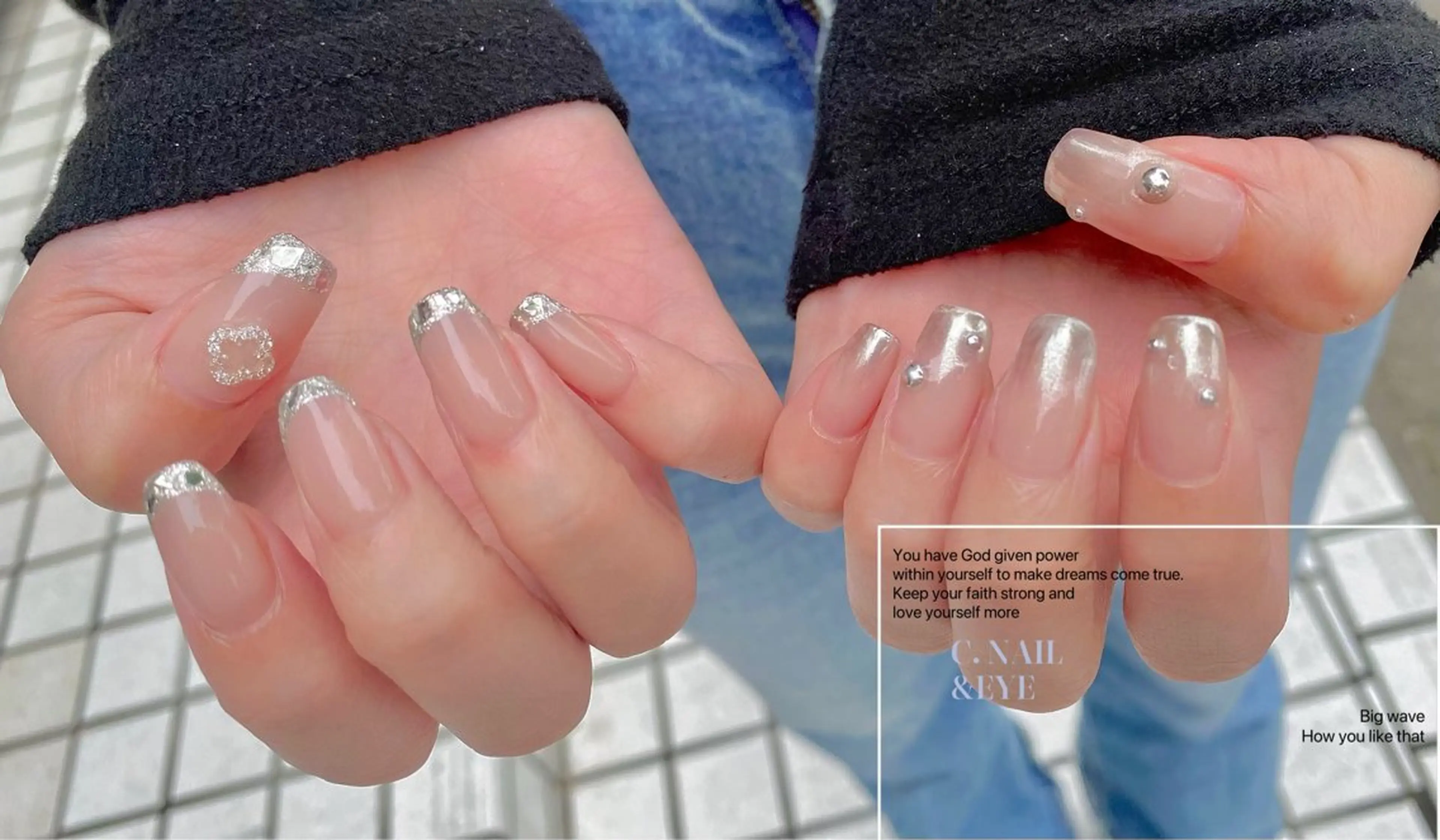 ネイル フラッシュネイル フットネイル 氷ネイル・うるうるネイル マグネットネイル ミラーネイル C.Nail &Eye筑紫駅のネイルデザイン