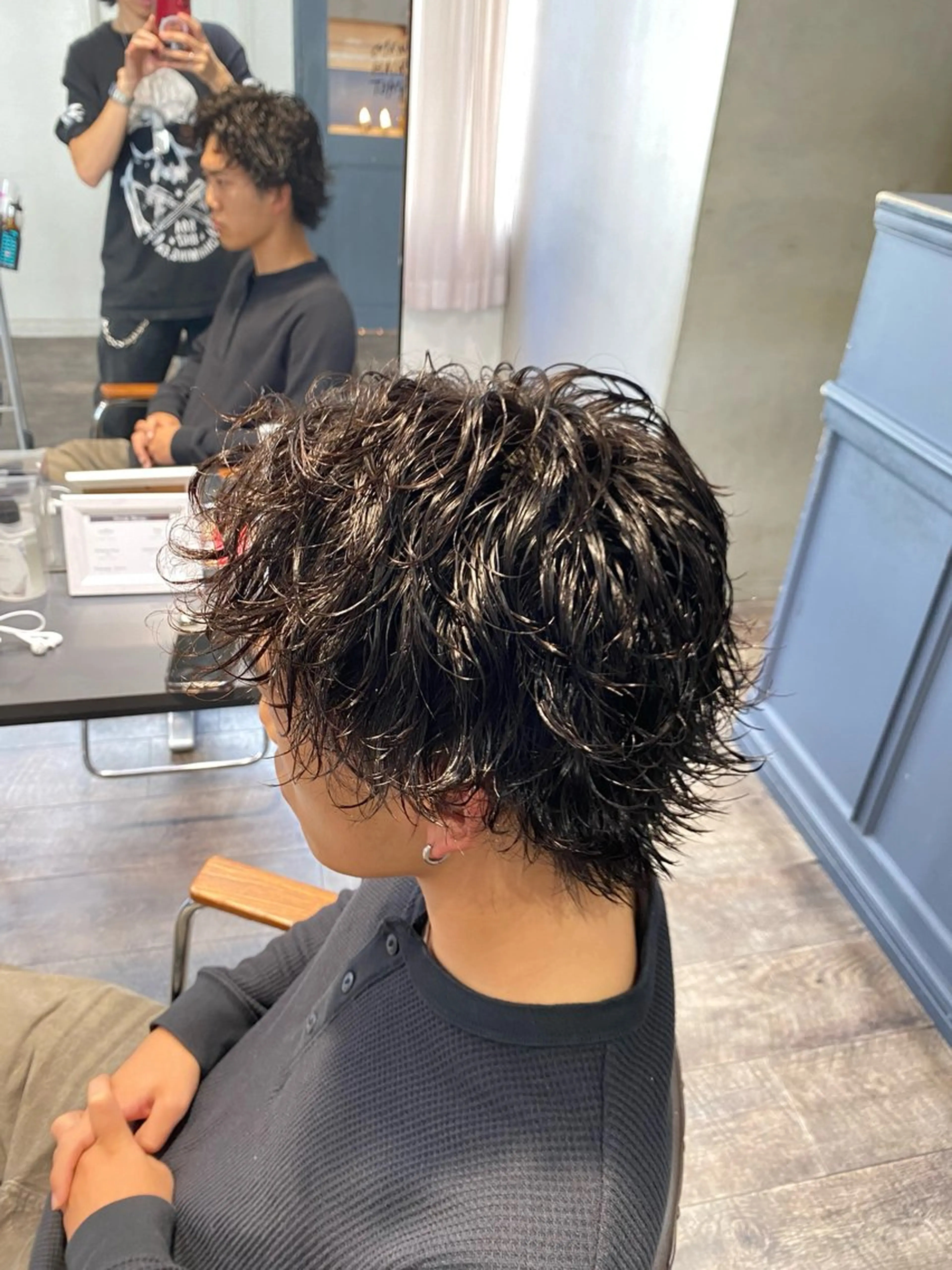 ショート パーマ メンズ カット パーマ 江﨑 翔のヘアスタイル