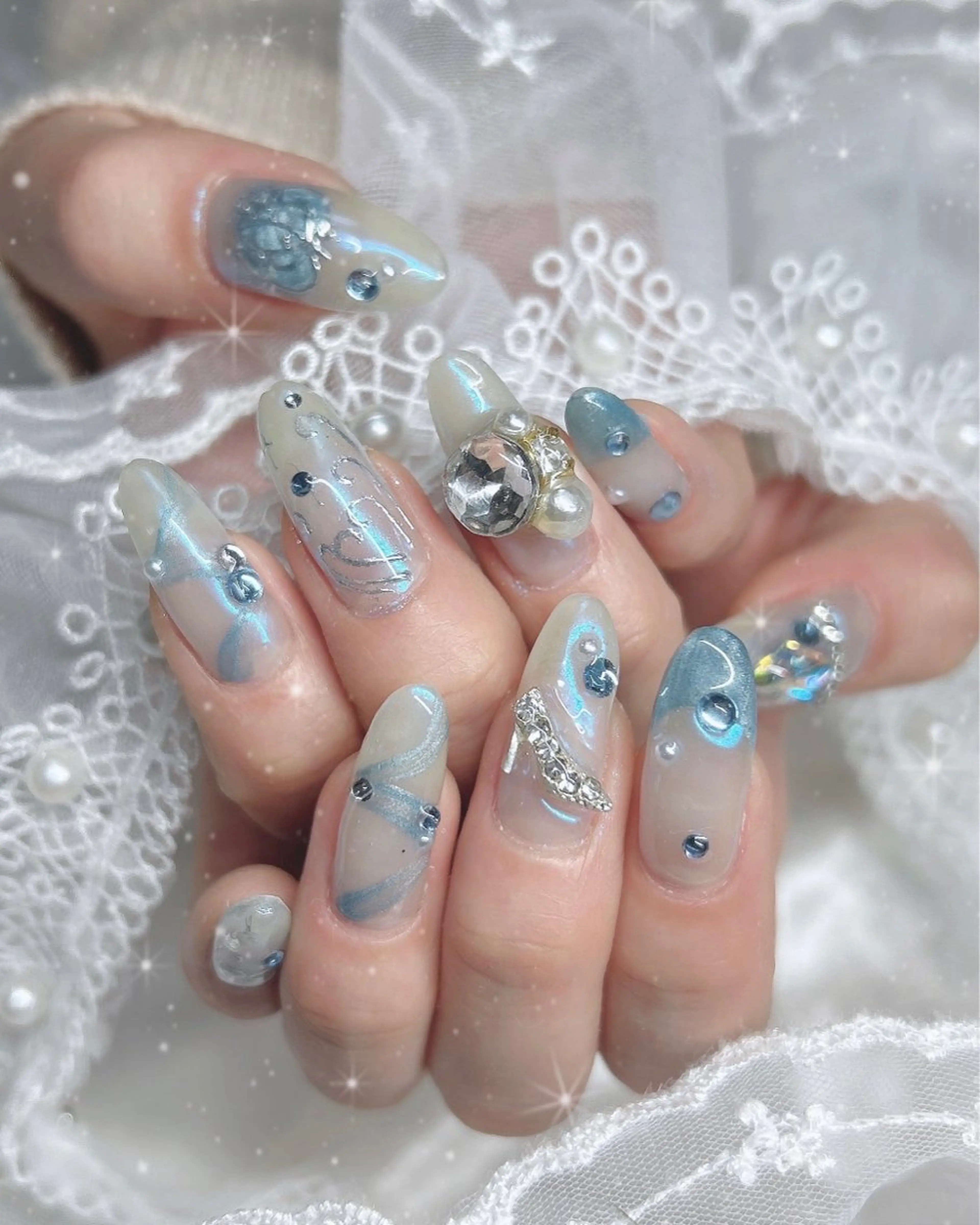 ネイル オーロラネイル マグネットネイル ハンドネイル Bestnail所属・Best Nail Yu🎀🫧のネイルデザイン