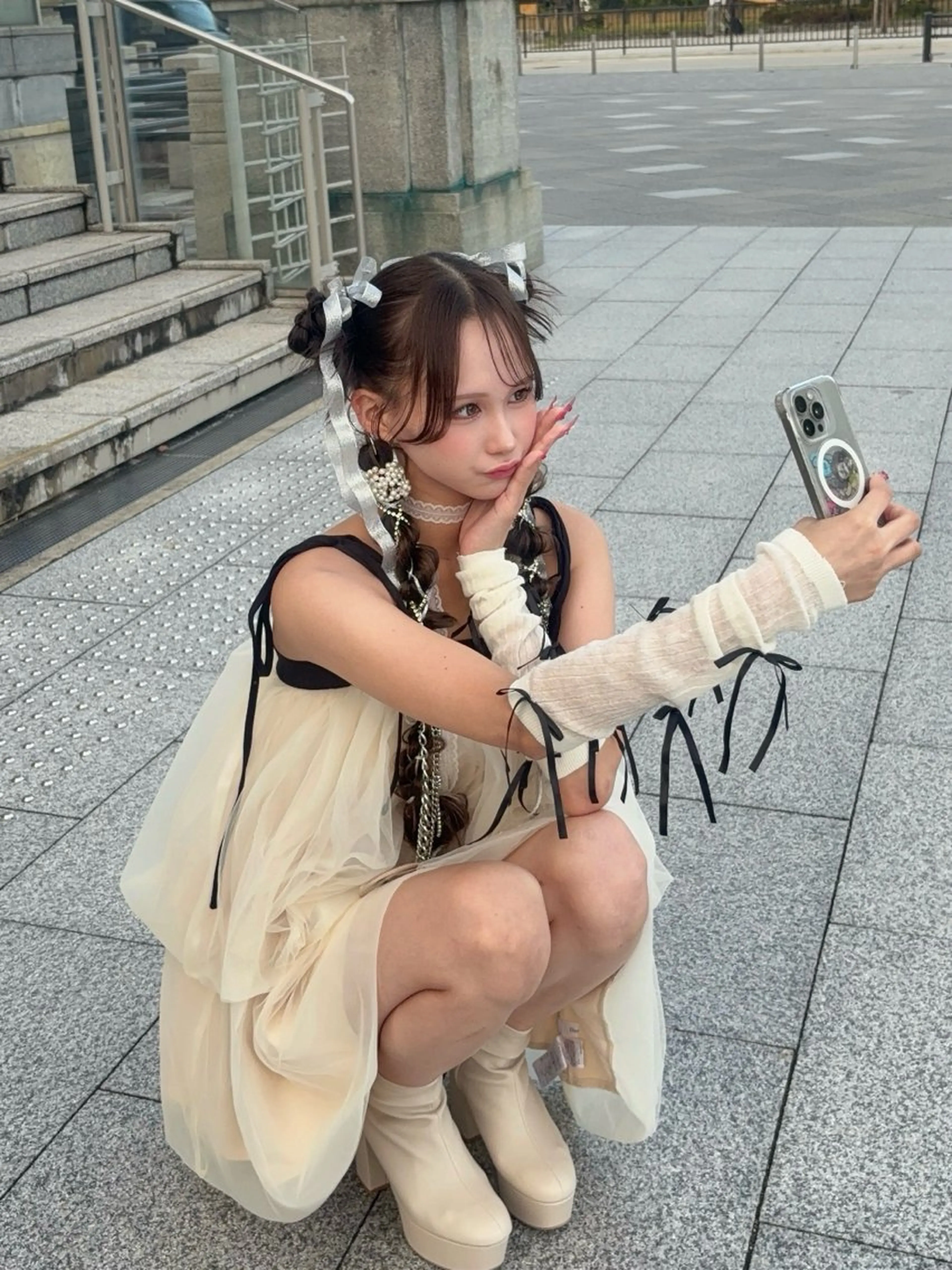 ロング ヘアセット 韓国ヘア/レイヤー/ 顔まわり足立遥奈のヘアスタイル