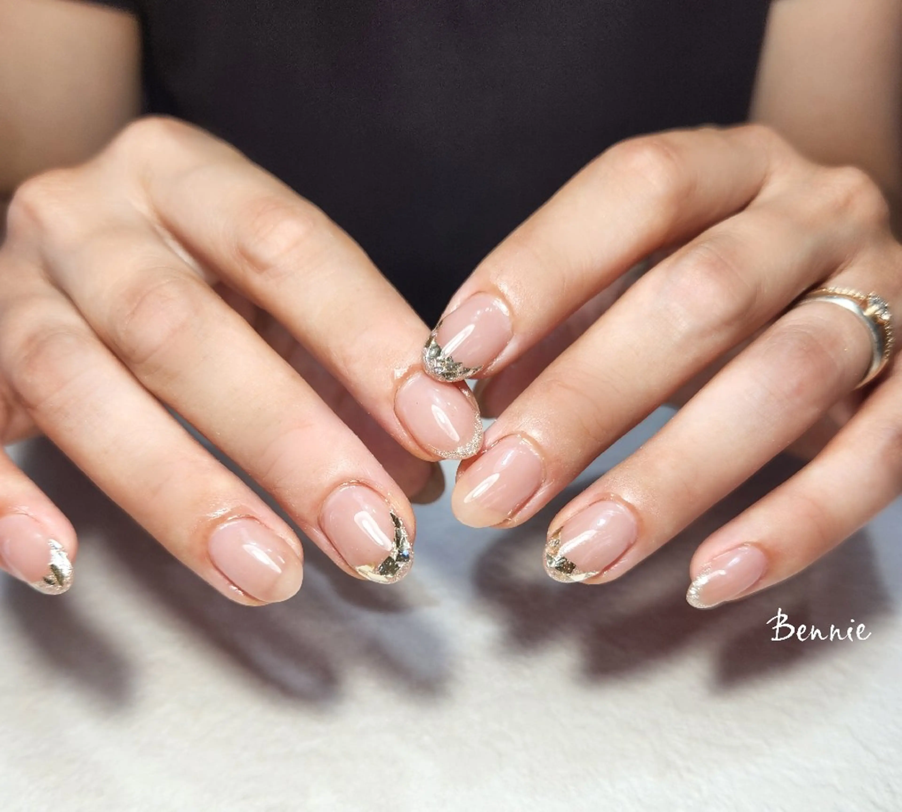 ネイル フレンチネイル ガラスフレンチ シンプルネイル   BENNIEのネイルデザイン