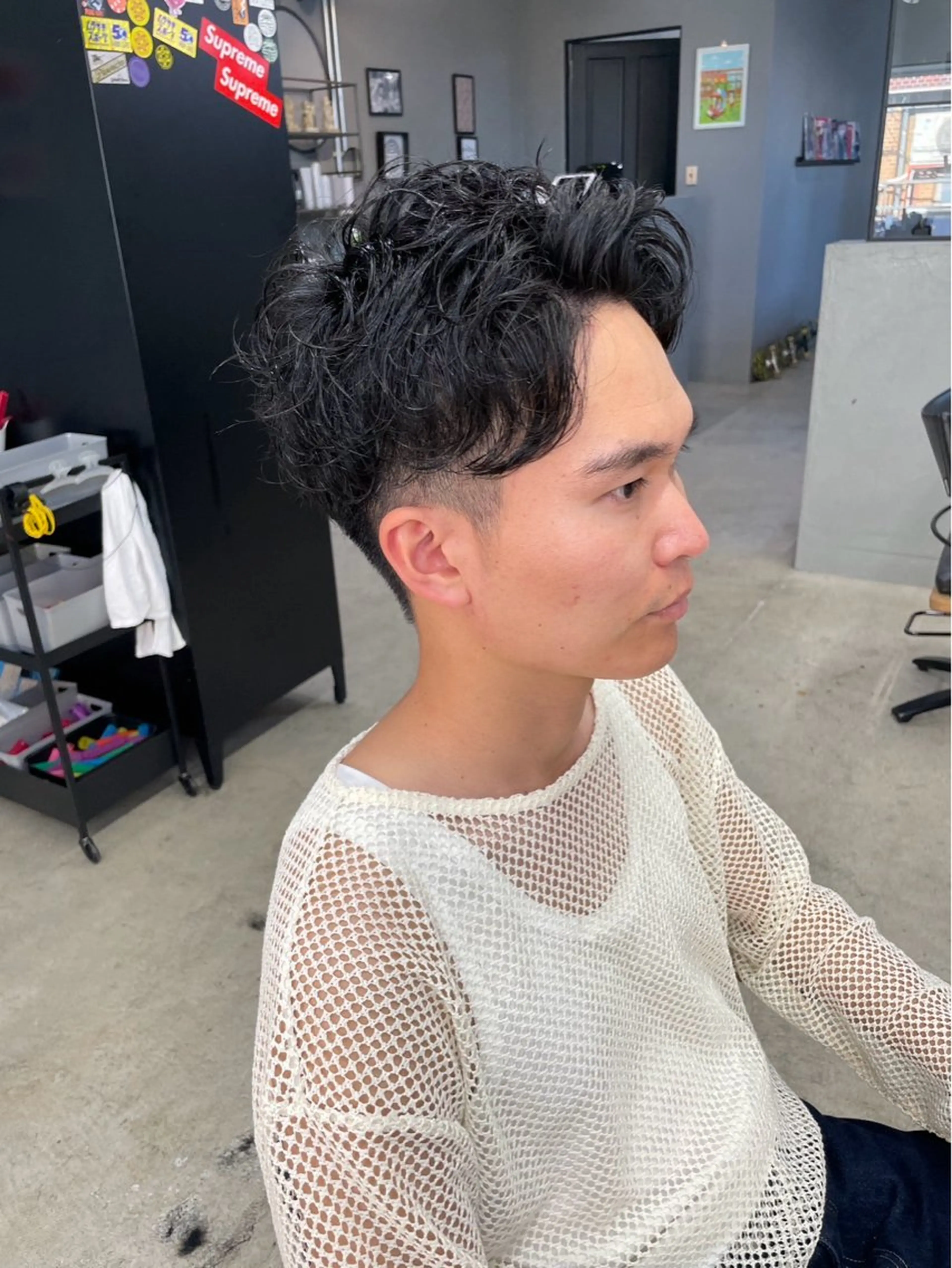 ショート パーマ メンズ カット パーマ メンズ専門サロン wokeのヘアスタイル