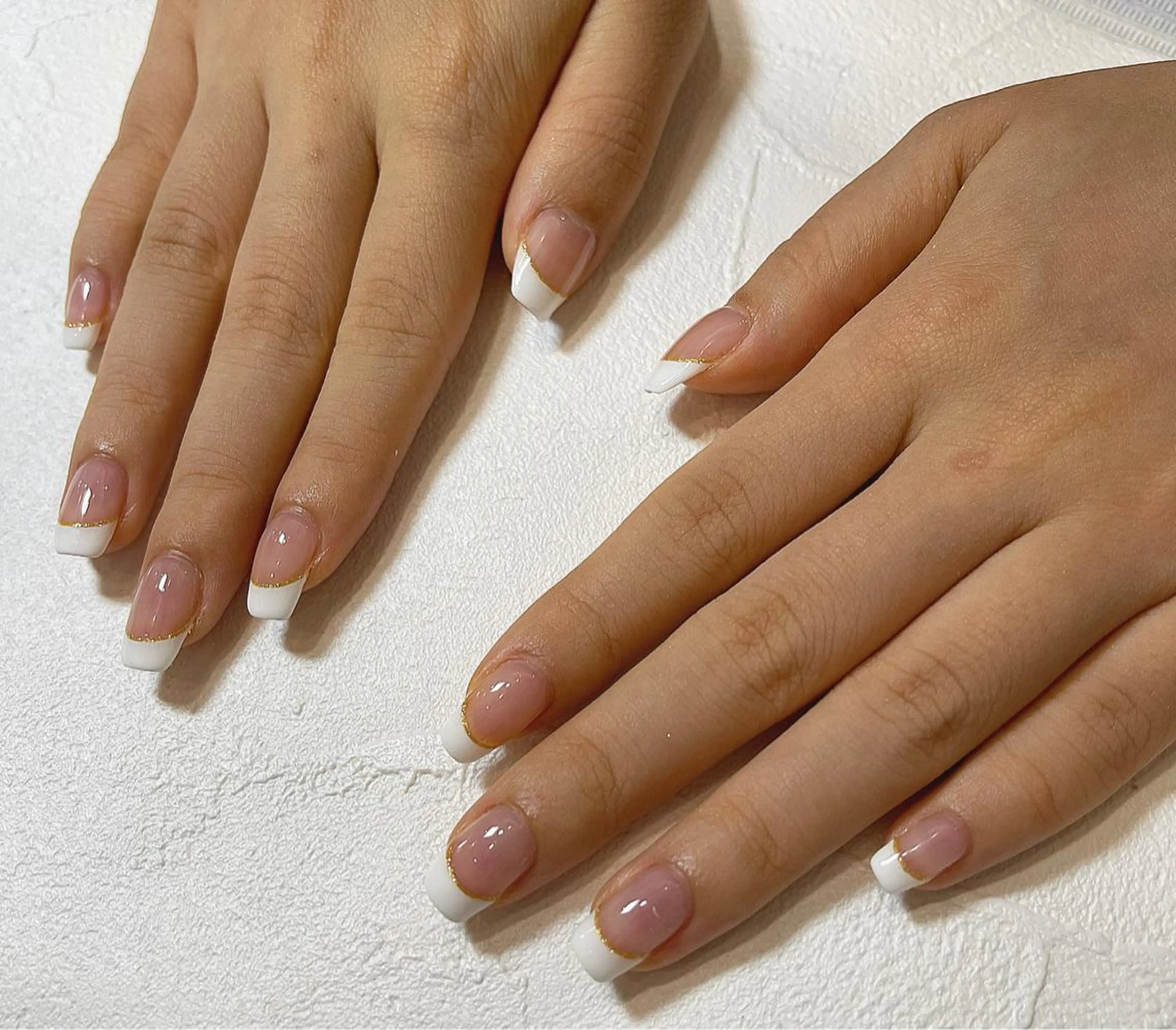 ネイル フレンチネイル ゴールド ゴージャス ラメ(グリッター) よねだ ゆうらのネイルデザイン