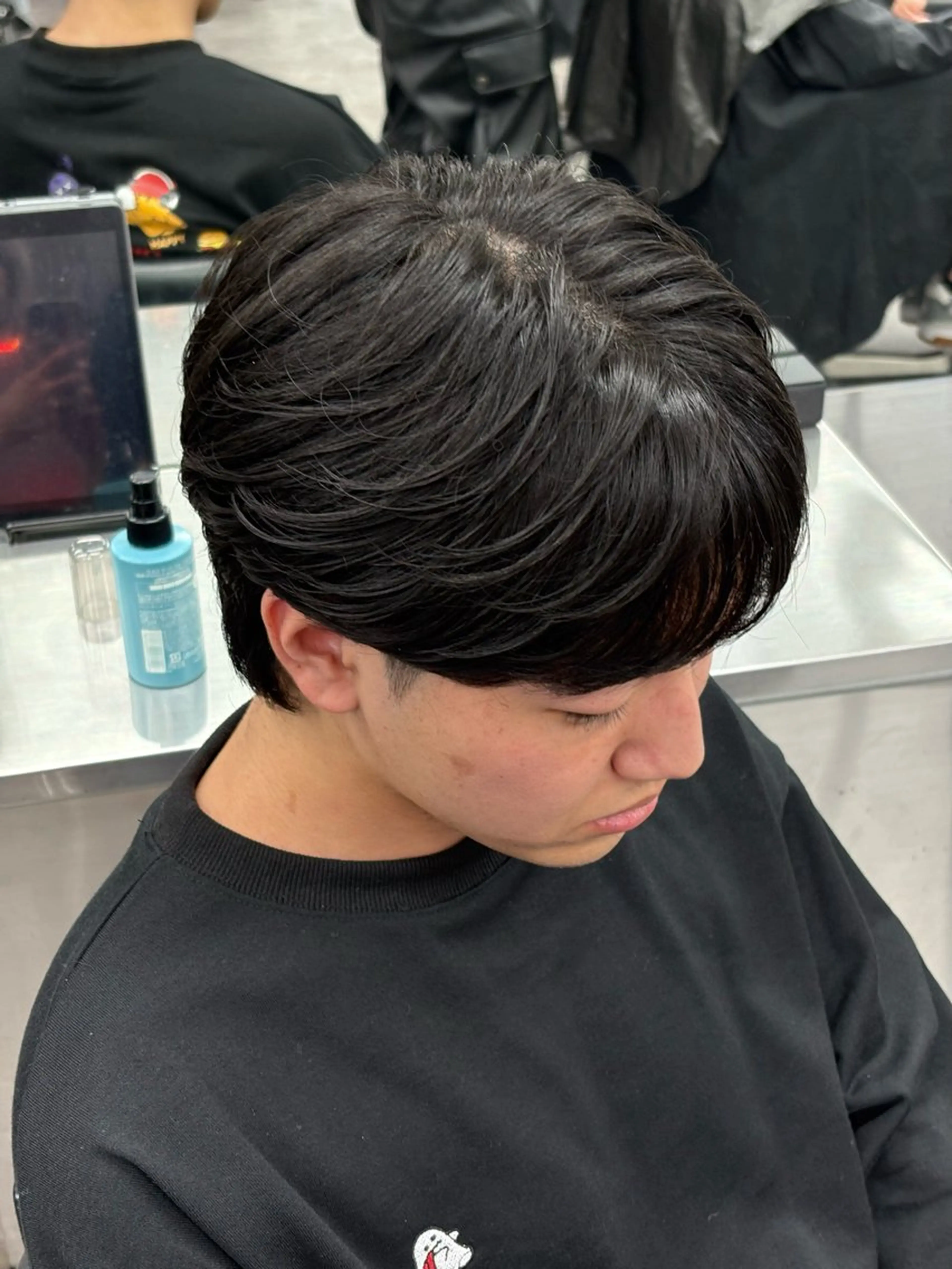 ミディアム カラー パーマ メンズ カット ヘアセット メンズパーマ特化 🔥韓国ヘア職人🔥のヘアスタイル