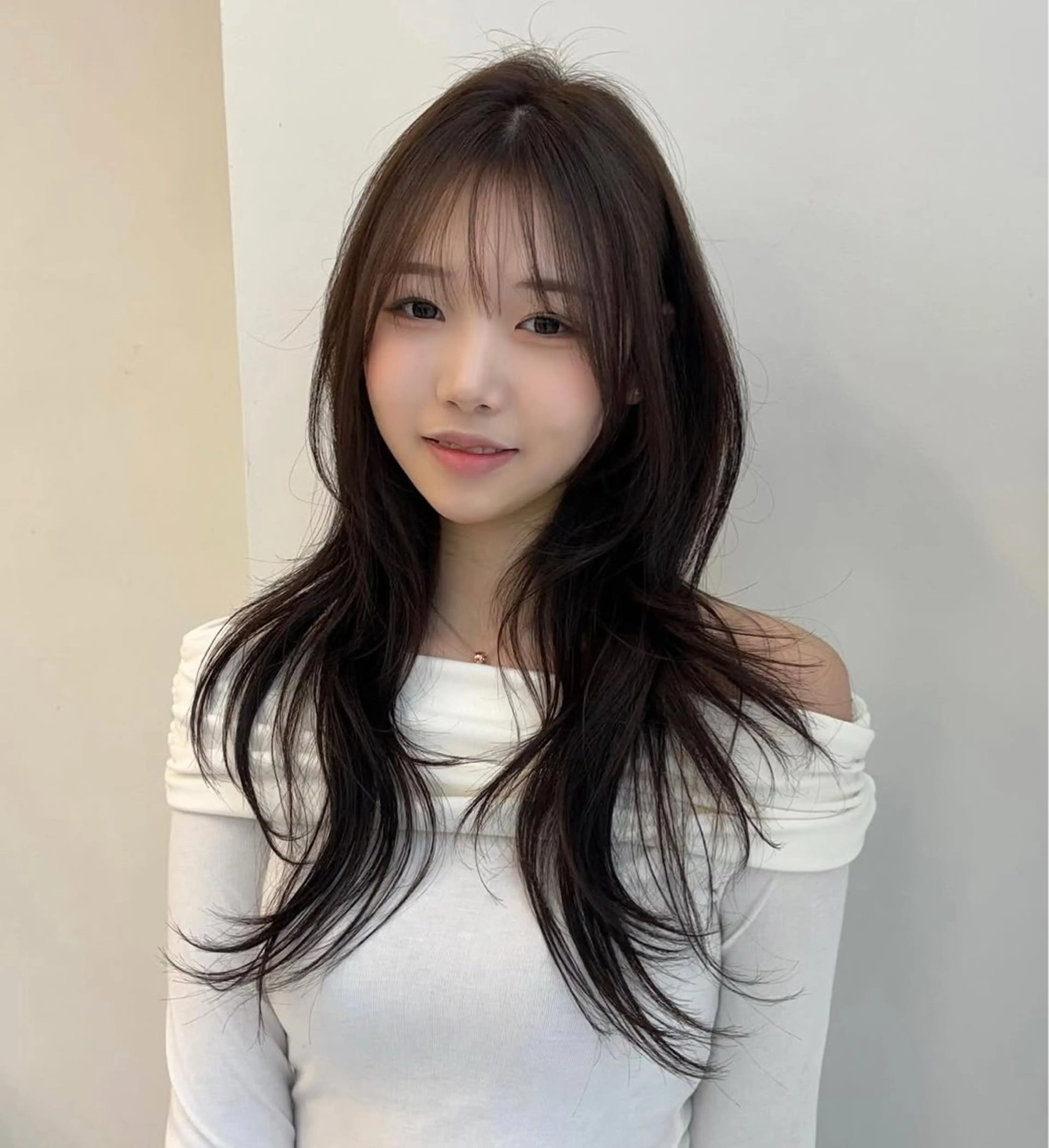 ミディアム 韓国風ヘア レイヤーカット 小顔カット MAEDA 西金沢美容室のヘアスタイル