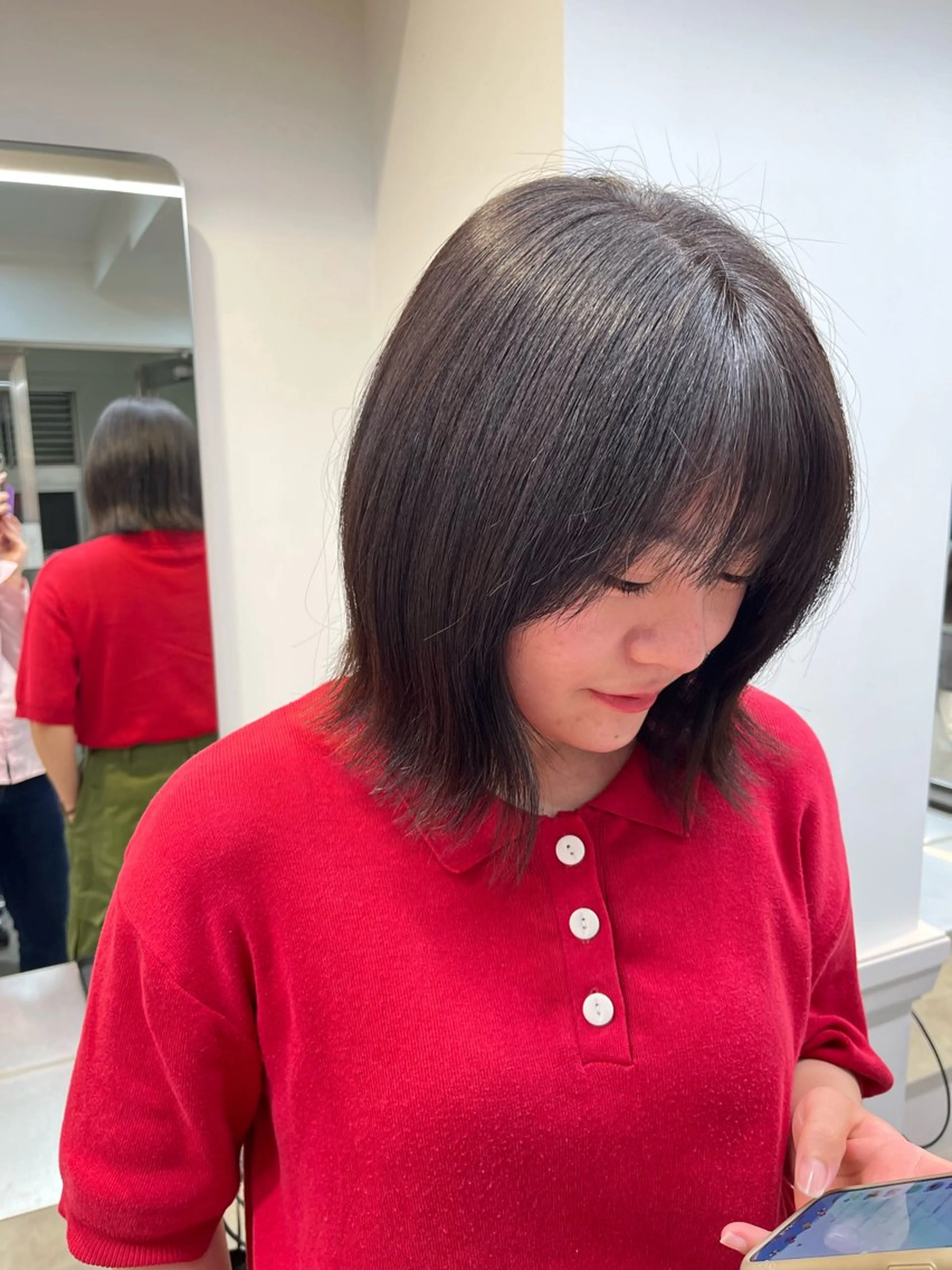 ミディアム ボブ カット ヘアカラー マミ☁️ヘアセット /お呼ばれヘア/銀座のヘアスタイル