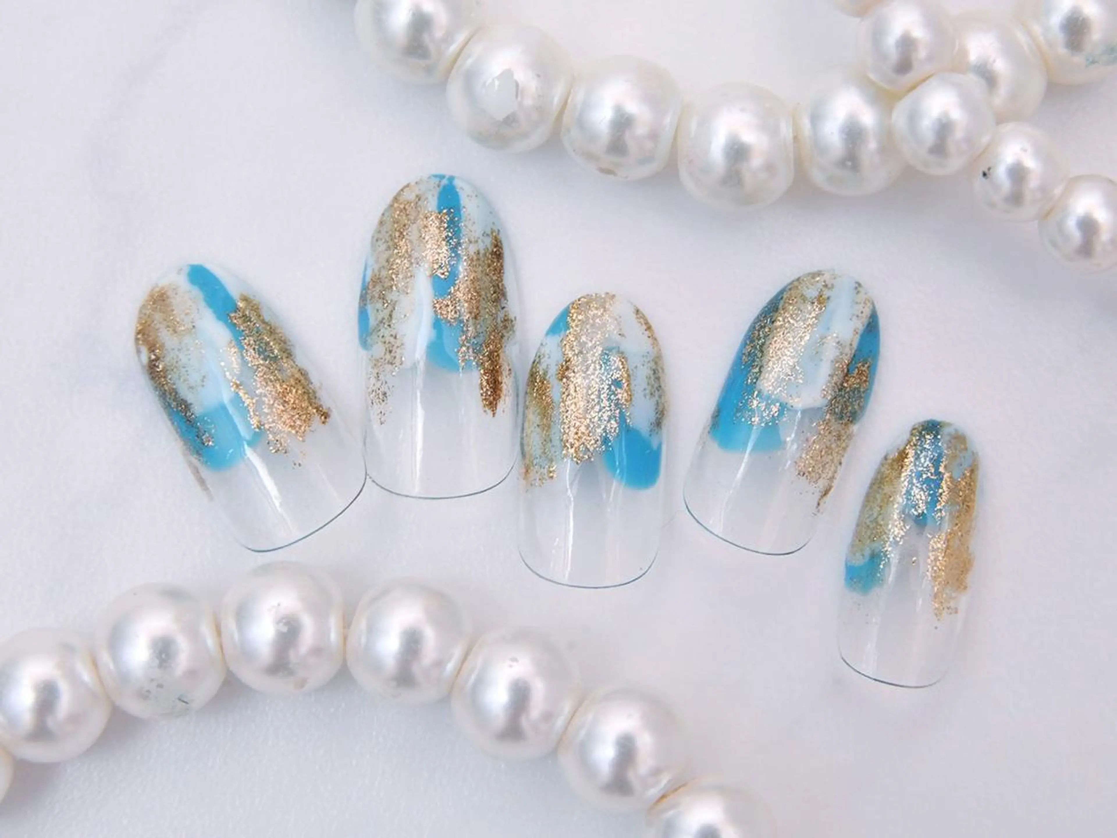 ネイル 桜ネイル クリアネイル フットネイル ジェルネイル キラキラネイル Tiary Nail Yのネイルデザイン