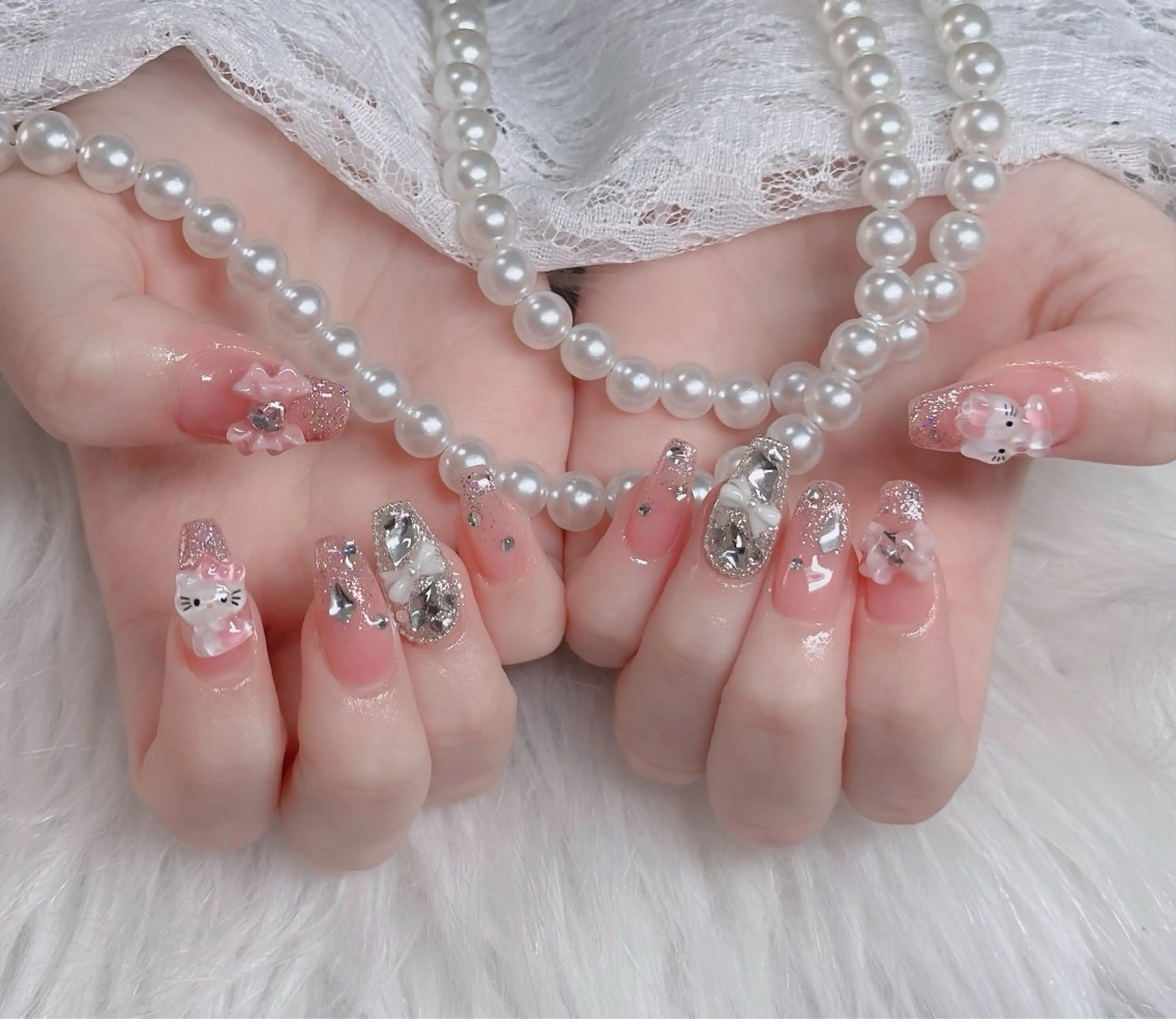 ネイル オーロラネイル フレンチネイル ジェルネイル ハロウィン 韓国ネイル ハンドネイル neco H.babynailのネイルデザイン