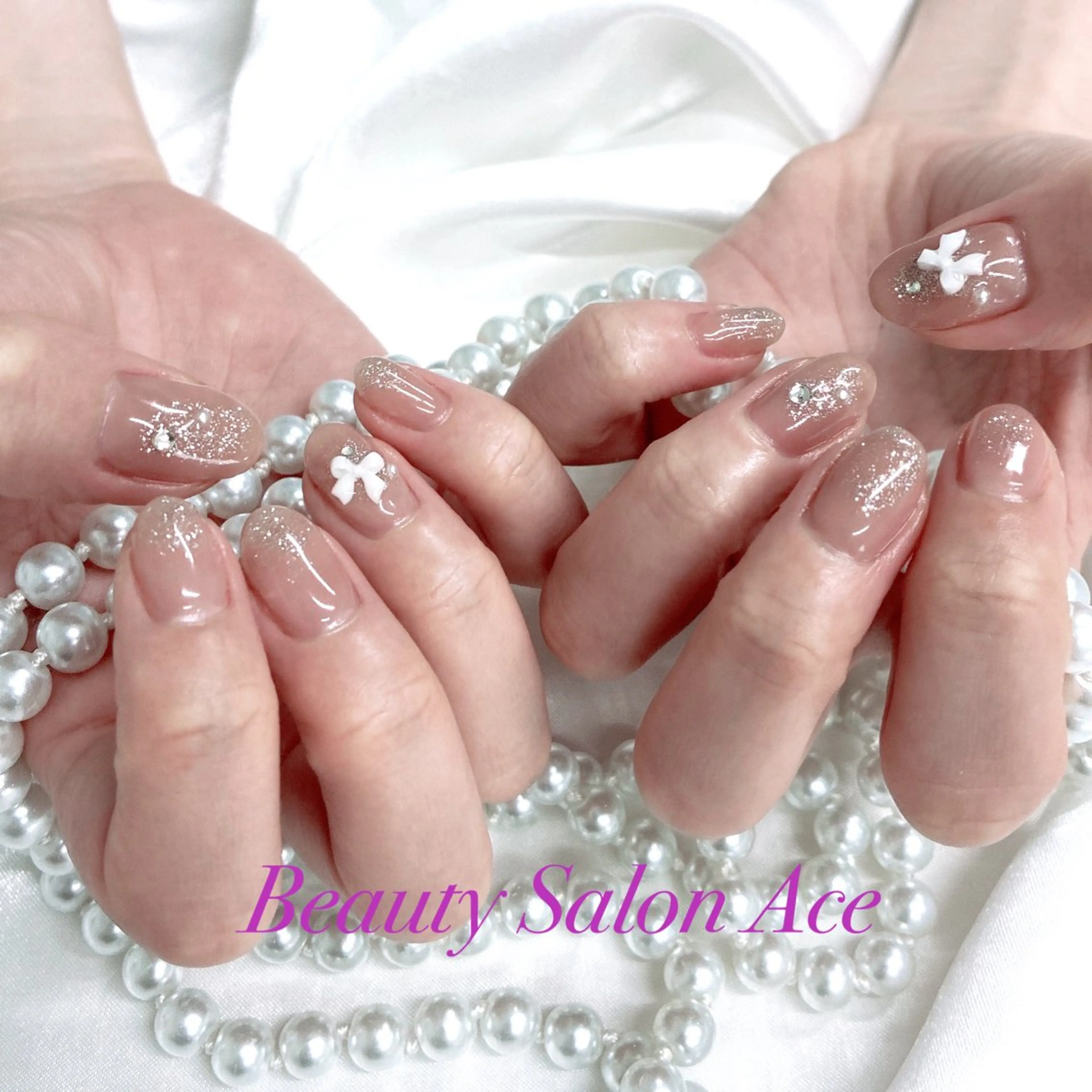 ネイル ラメ(グリッター) ハンドネイル ハンドケア Beauty Salon Ace（ネイルサロン　エース）所属・池袋フィルイン Ace♡長さだしのネイルデザイン