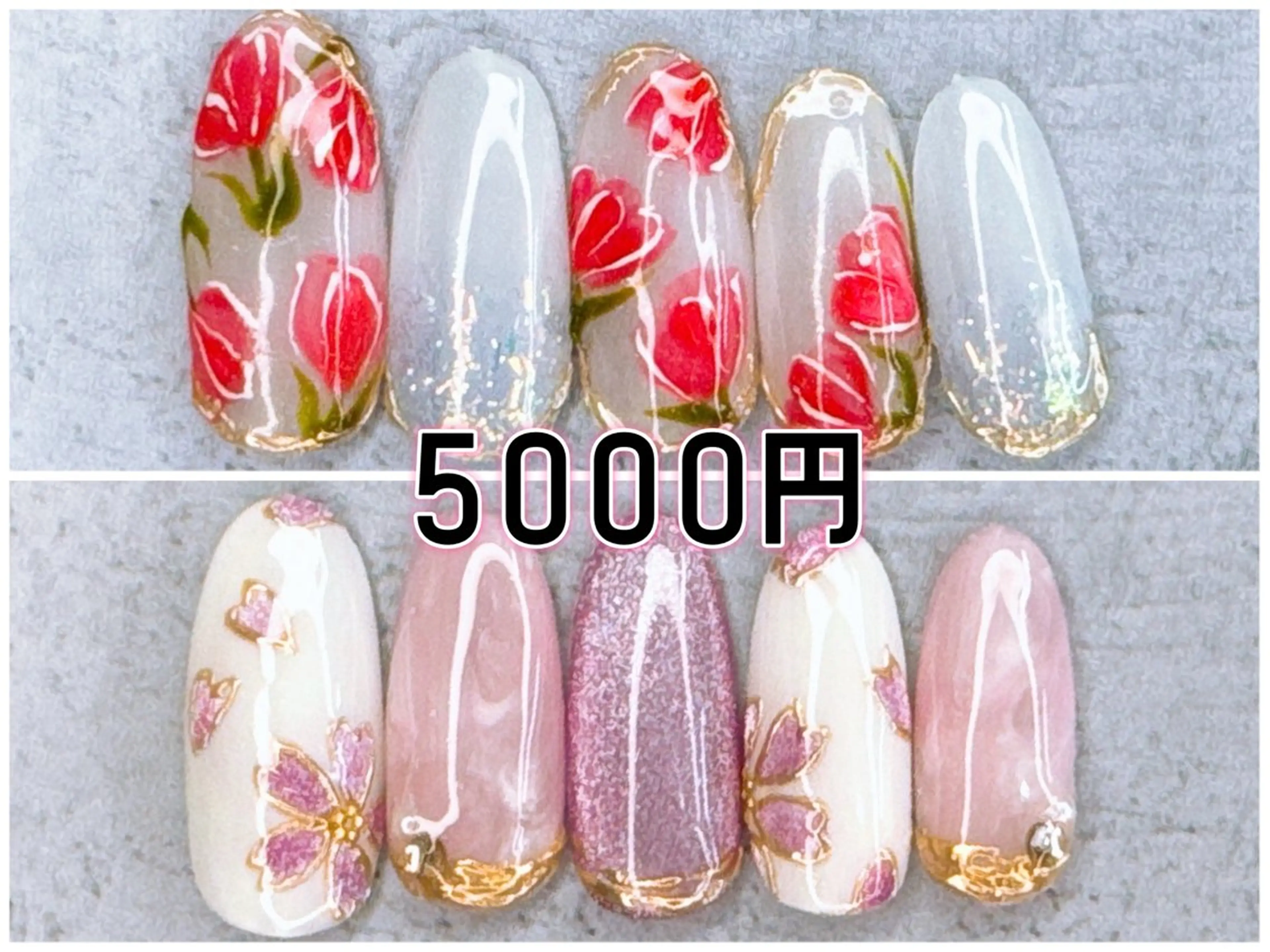 ネイル 桜ネイル ハンドネイル Milana （研修生メニュー）のネイルデザイン