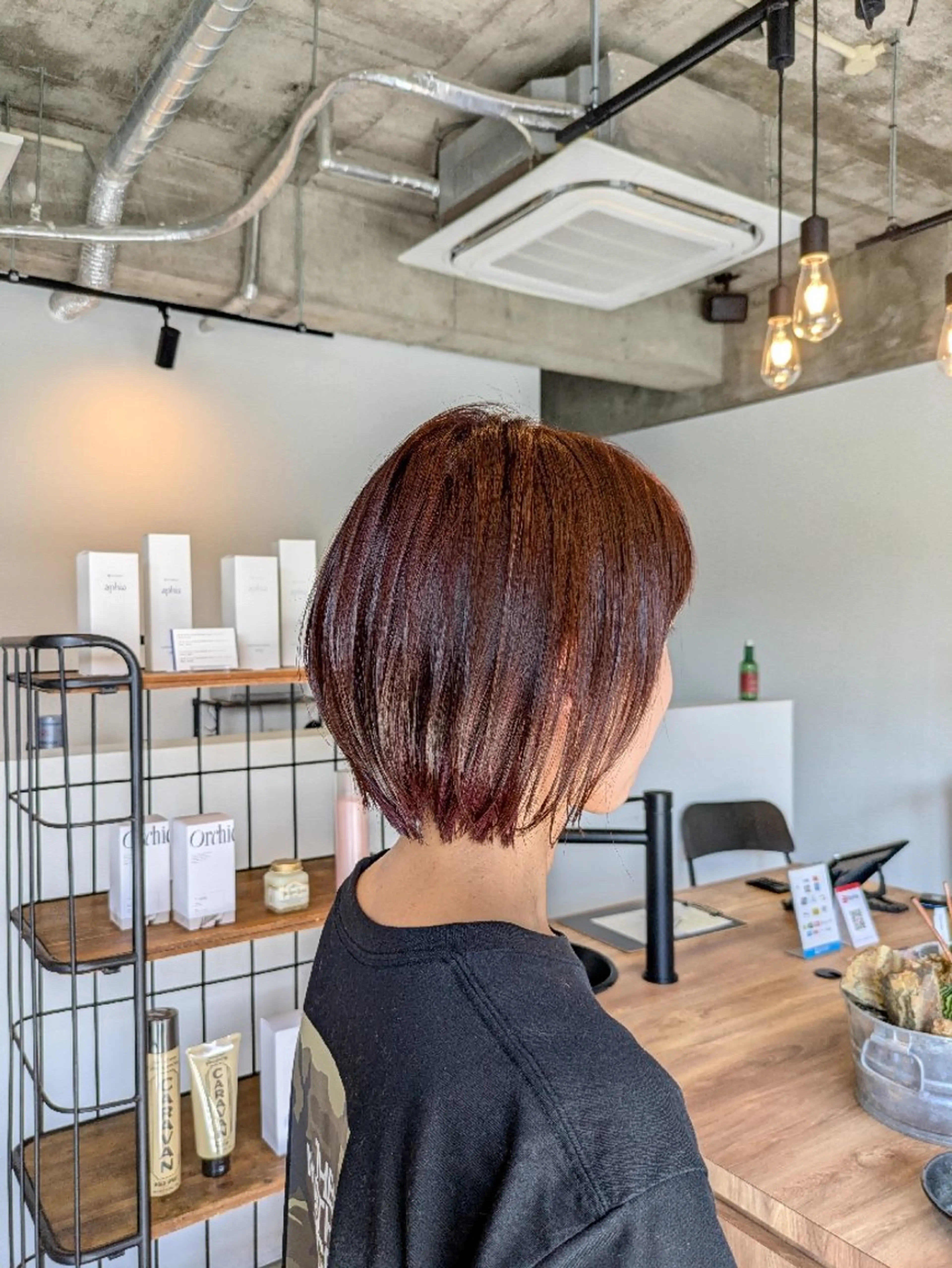 ショート ショートボブ 丸みショート レッドブラウン ボブ ショートヘア SOL所属・透明カラー/ショート /髪質改善/亀山貴之のヘアスタイル