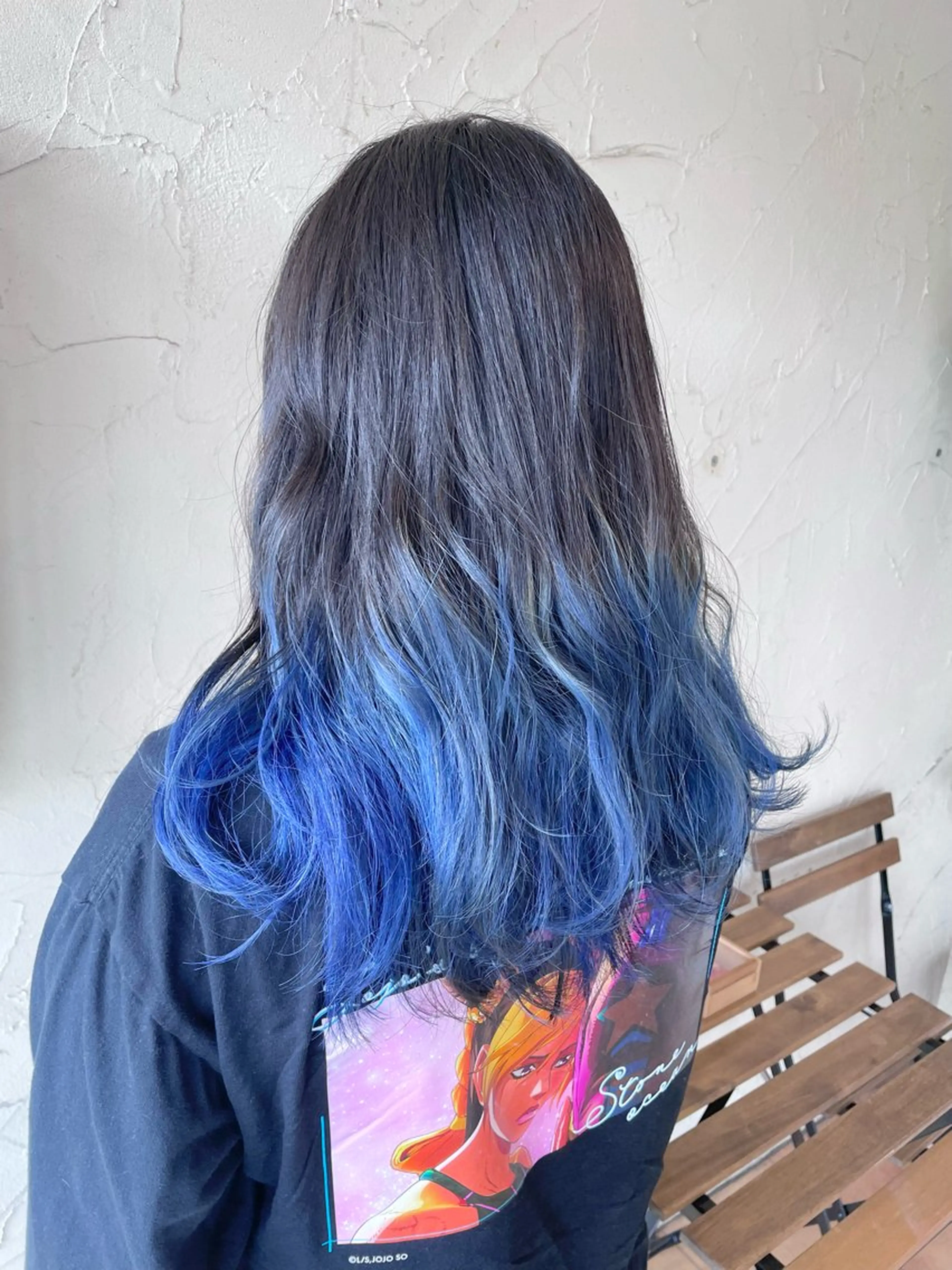 ロング カラー ブルーカラー グラデーションカラー メンズ特化/パーマ指 名No.1/百瀬太郎のヘアスタイル