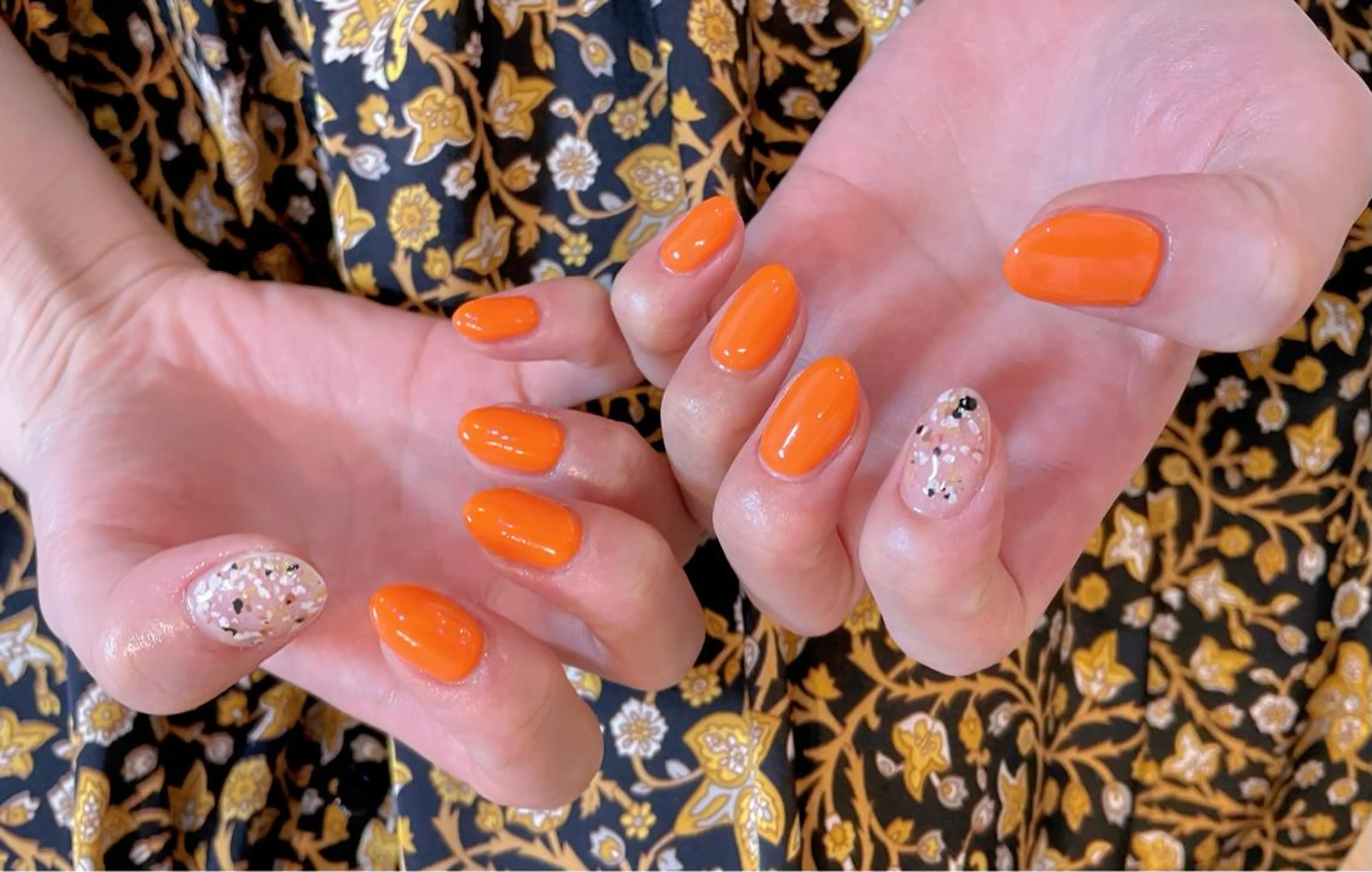 ネイル オレンジ ハンドネイル ネイリスト ❄️ユキ❄️のネイルデザイン