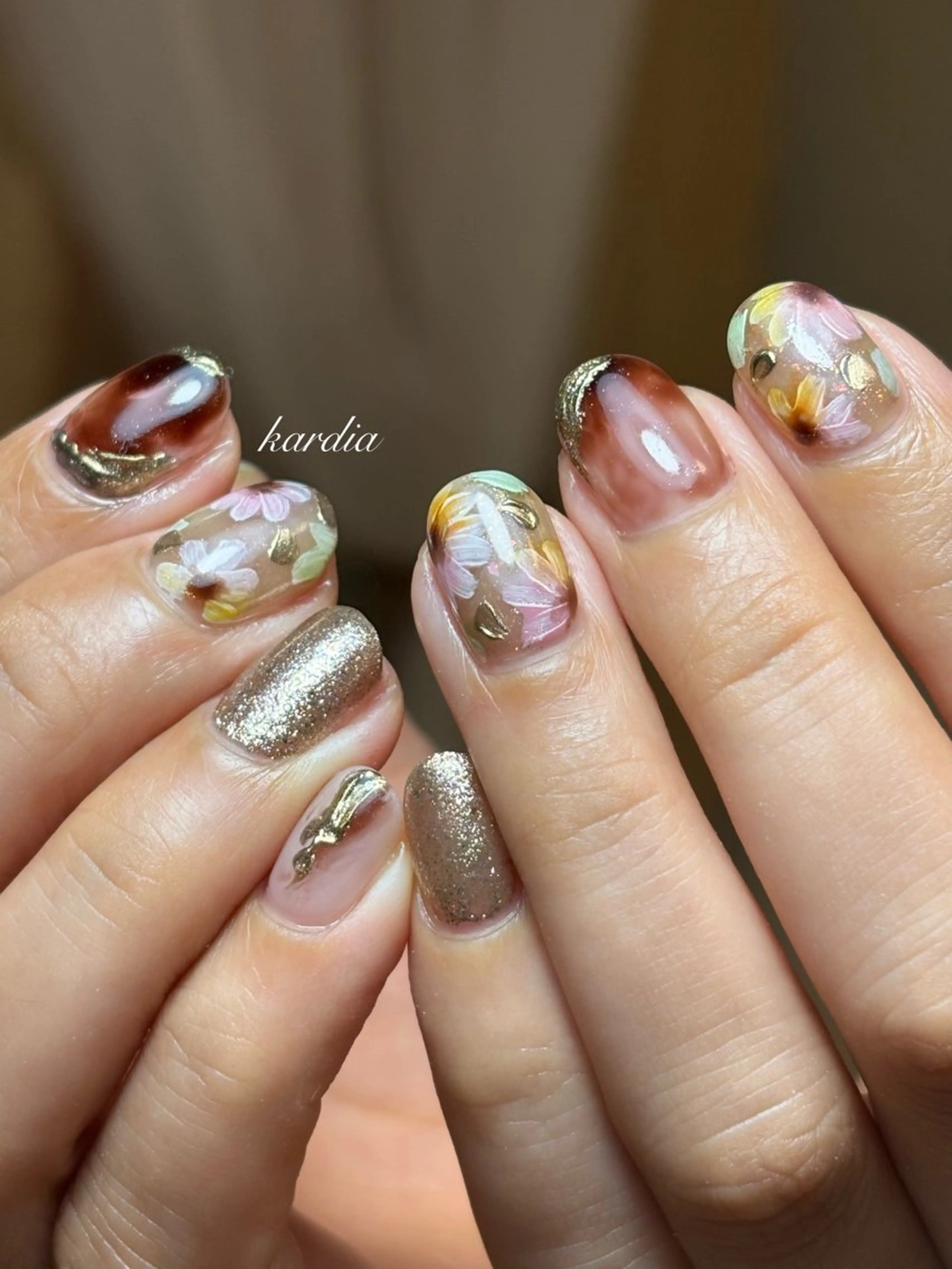 ネイル ハンドネイル καρδιά -ｶﾙﾃﾞｨｱ-のネイルデザイン