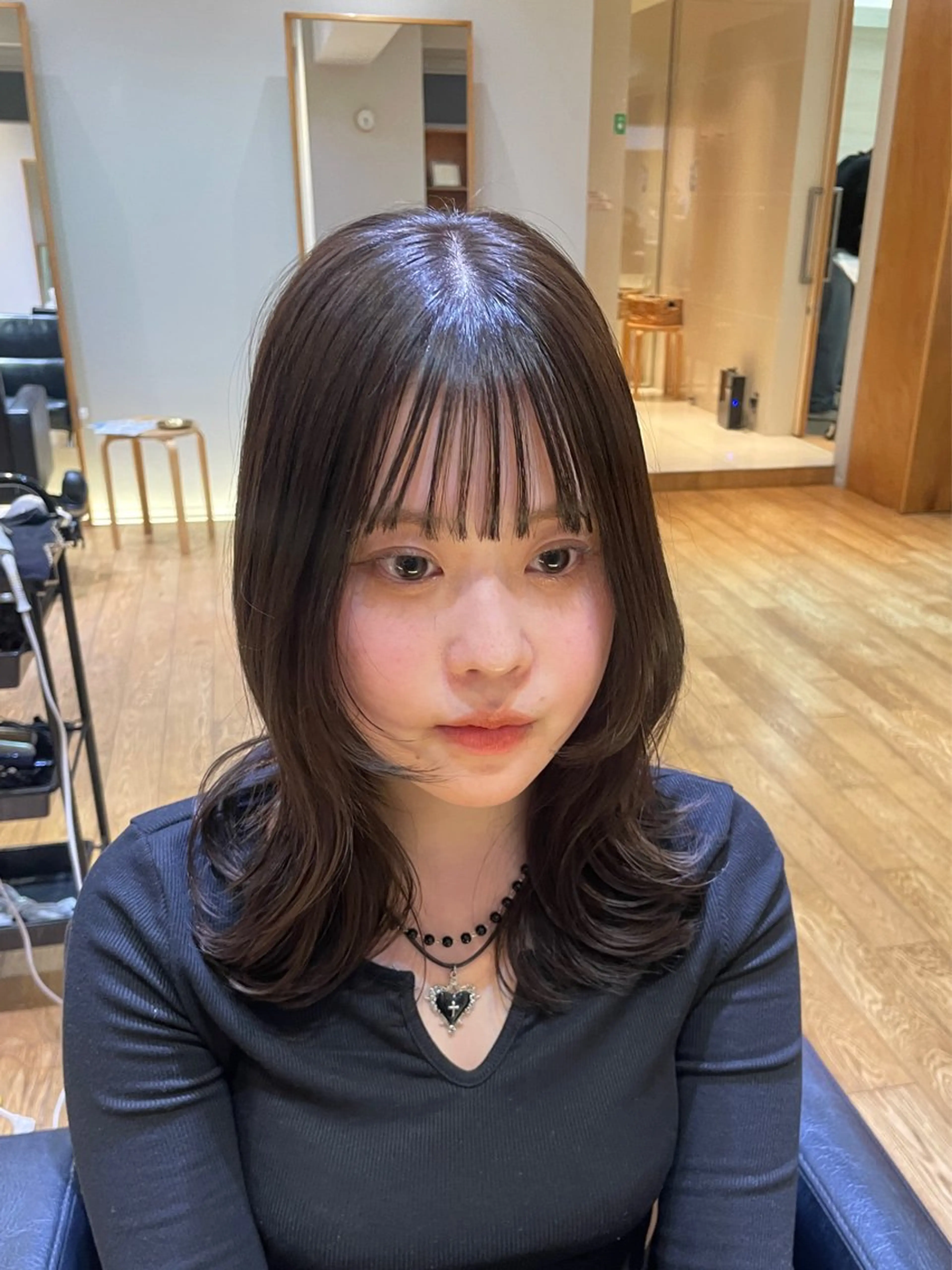 ミディアム カラー レイヤーカット カット ヘアカラー トリートメント 縮毛矯正/レイヤー 🌙児玉光瑠のヘアスタイル