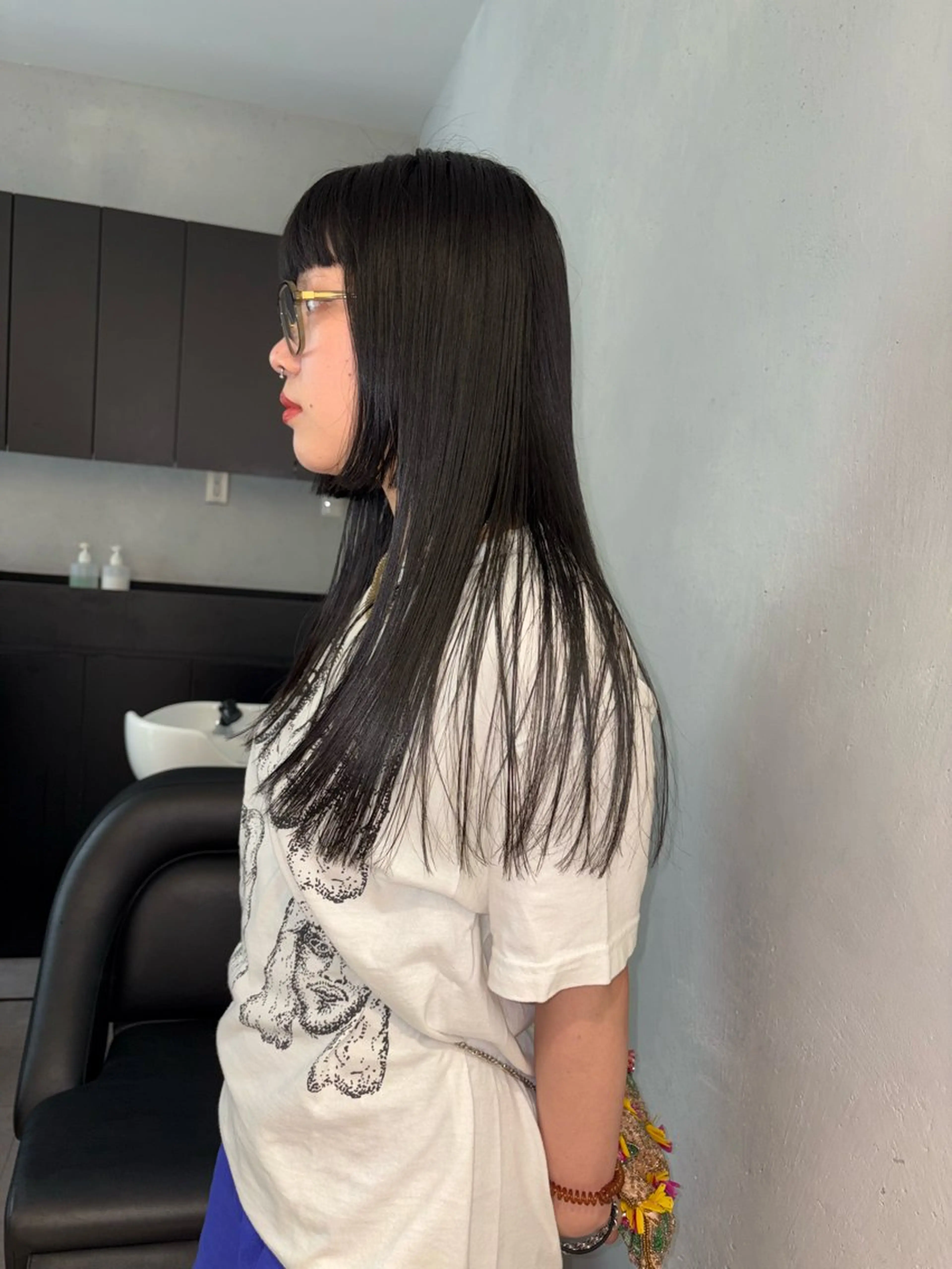 ロング 縮毛矯正 トリートメント 吉武 茂暉のヘアスタイル