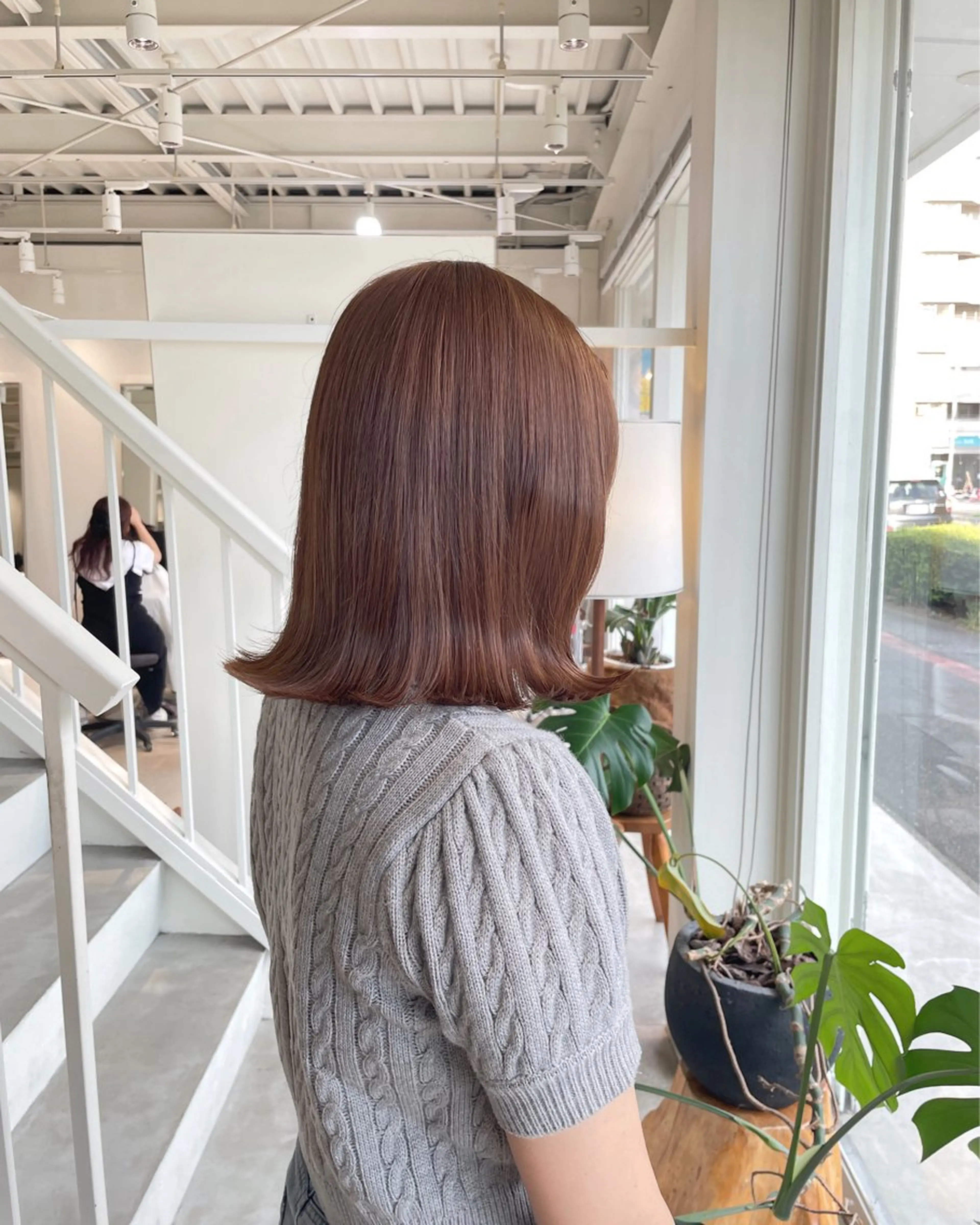 ミディアム カラー ブラウンカラー 安西 香利奈のヘアスタイル