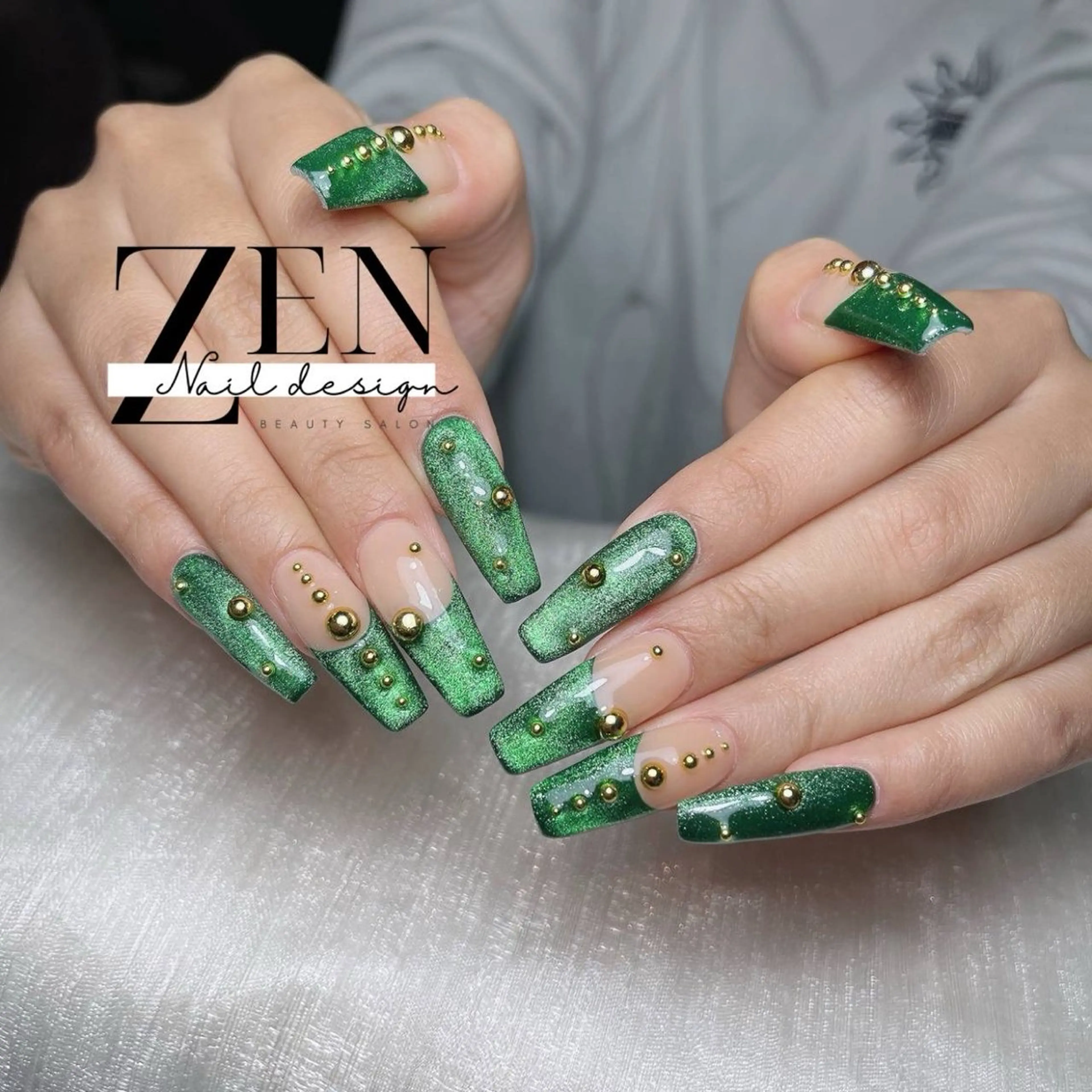 ネイル チークネイル フレンチネイル ジェルネイル 韓国ネイル マグネットネイル ハンドネイル Zen Nail Design 池袋のネイルデザイン
