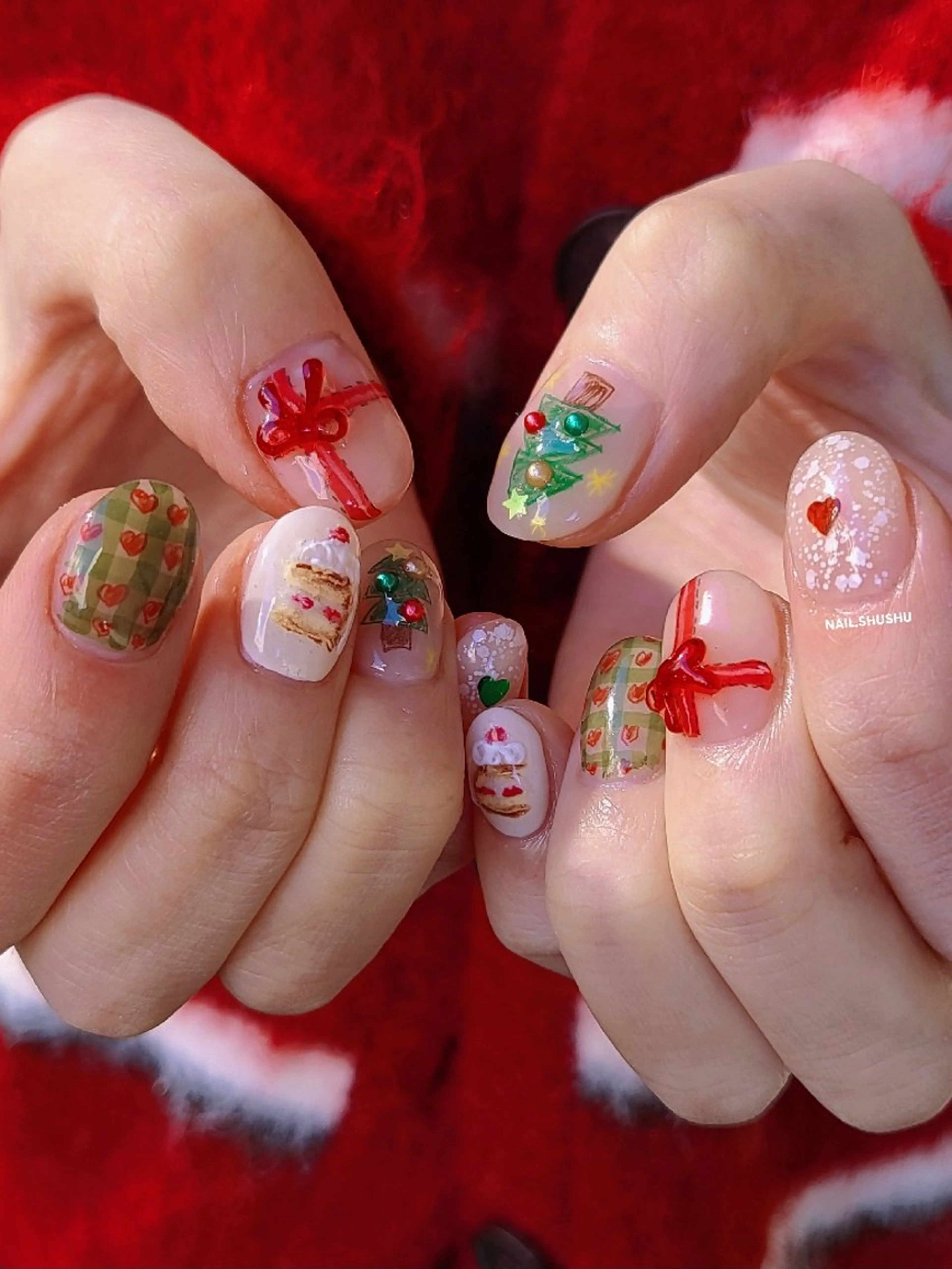 ネイル ハンドネイル 3dパーツ/流行り 👧shushu❤️のネイルデザイン