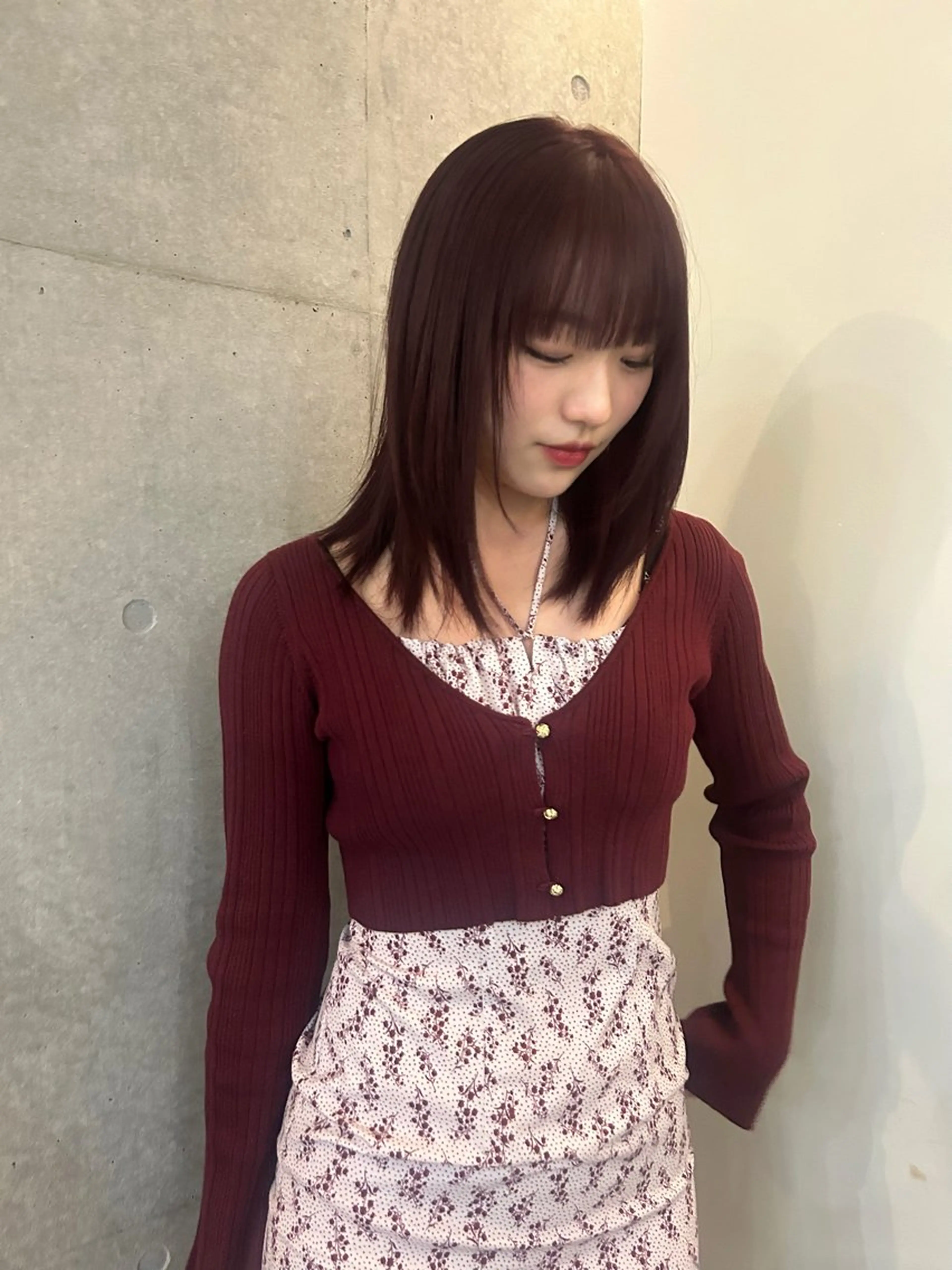 ミディアム カラー 韓国ヘア/ボブ/レ イヤー/ EMIRIのヘアスタイル