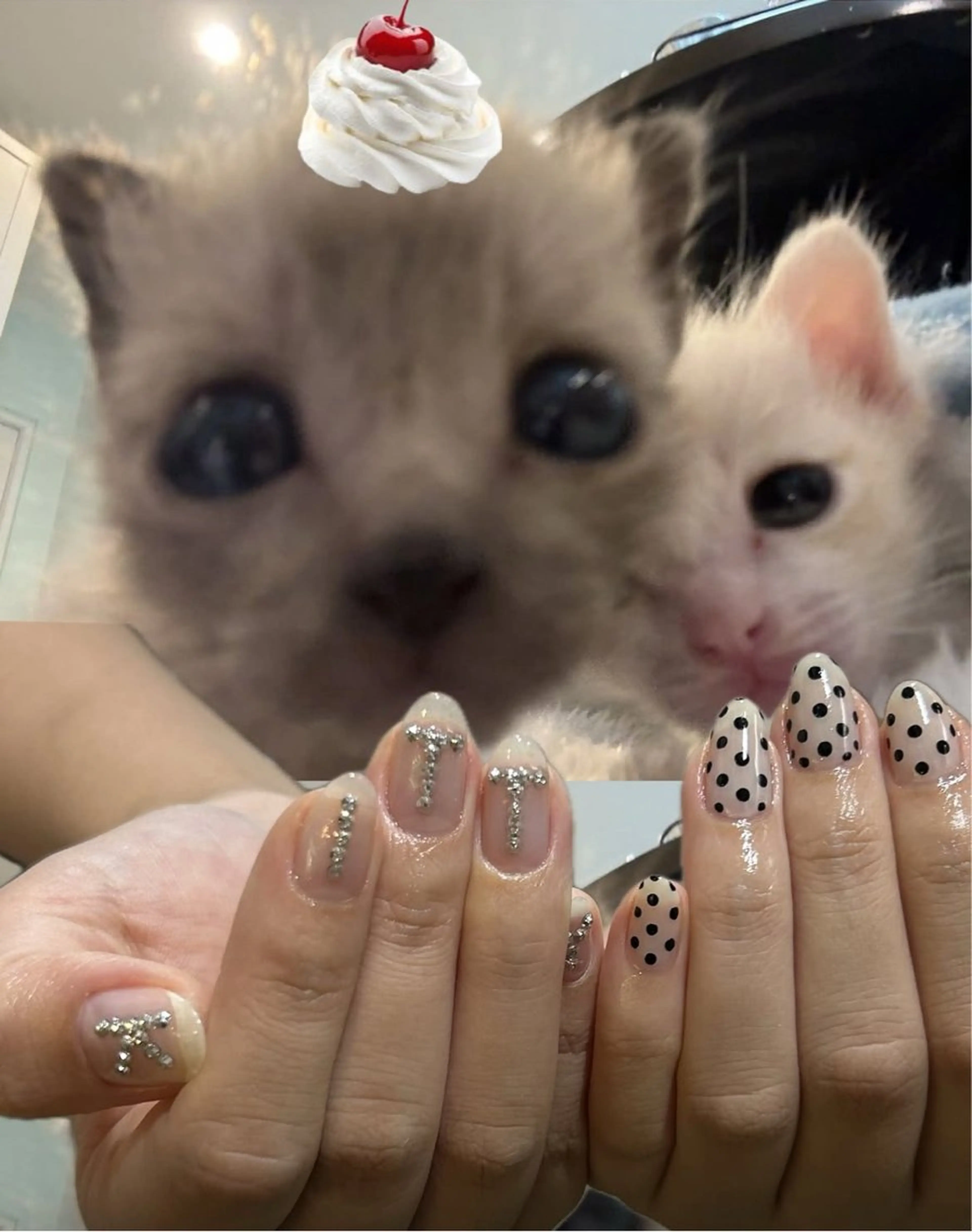 ネイル ドット キラキラネイル añil所属・anil miyuのネイルデザイン