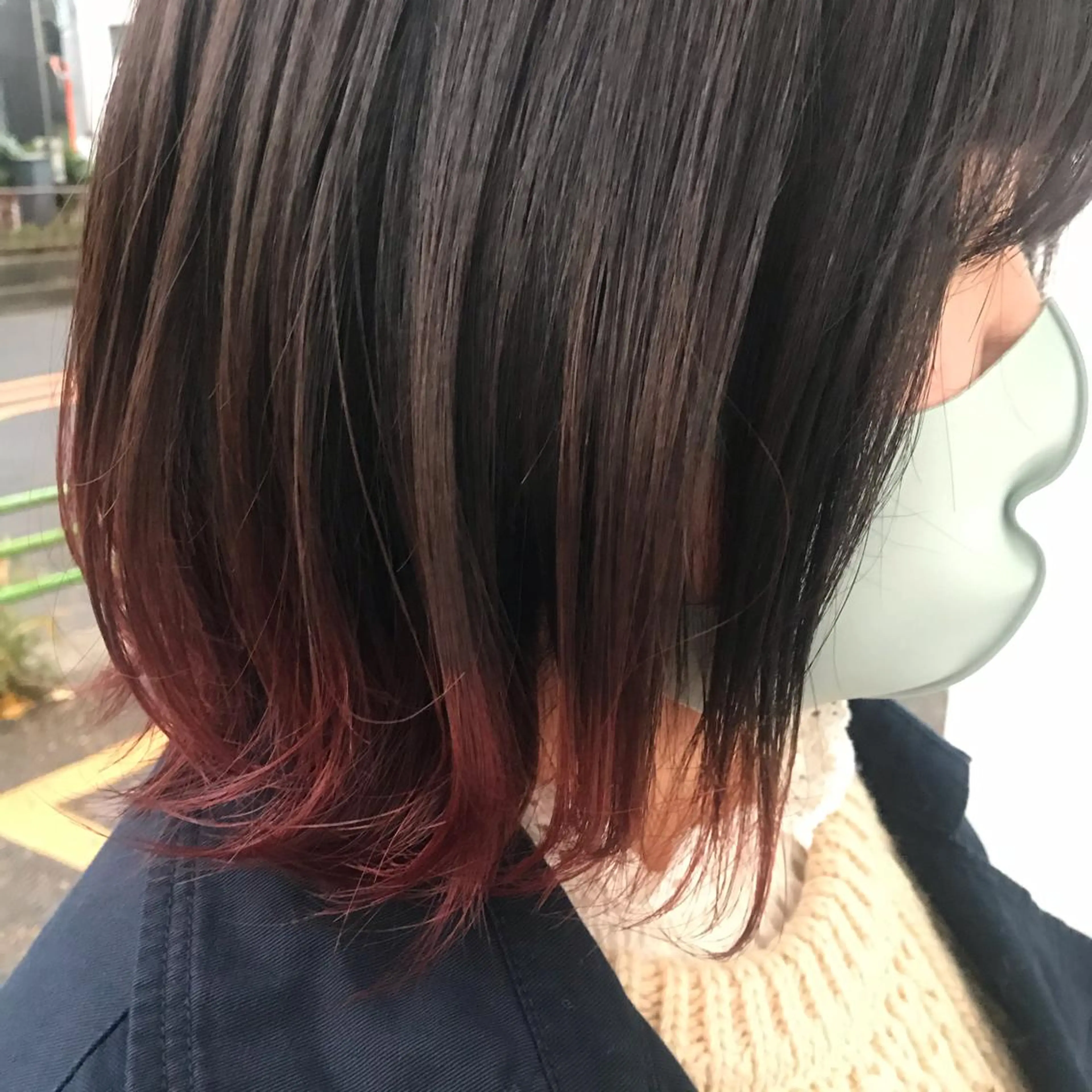 ミディアム カラー ヘアアレンジ ブリーチ ダブルカラー ハイライトカラー ハイライト moi-meme.soe所属・タナカ リナのヘアスタイル