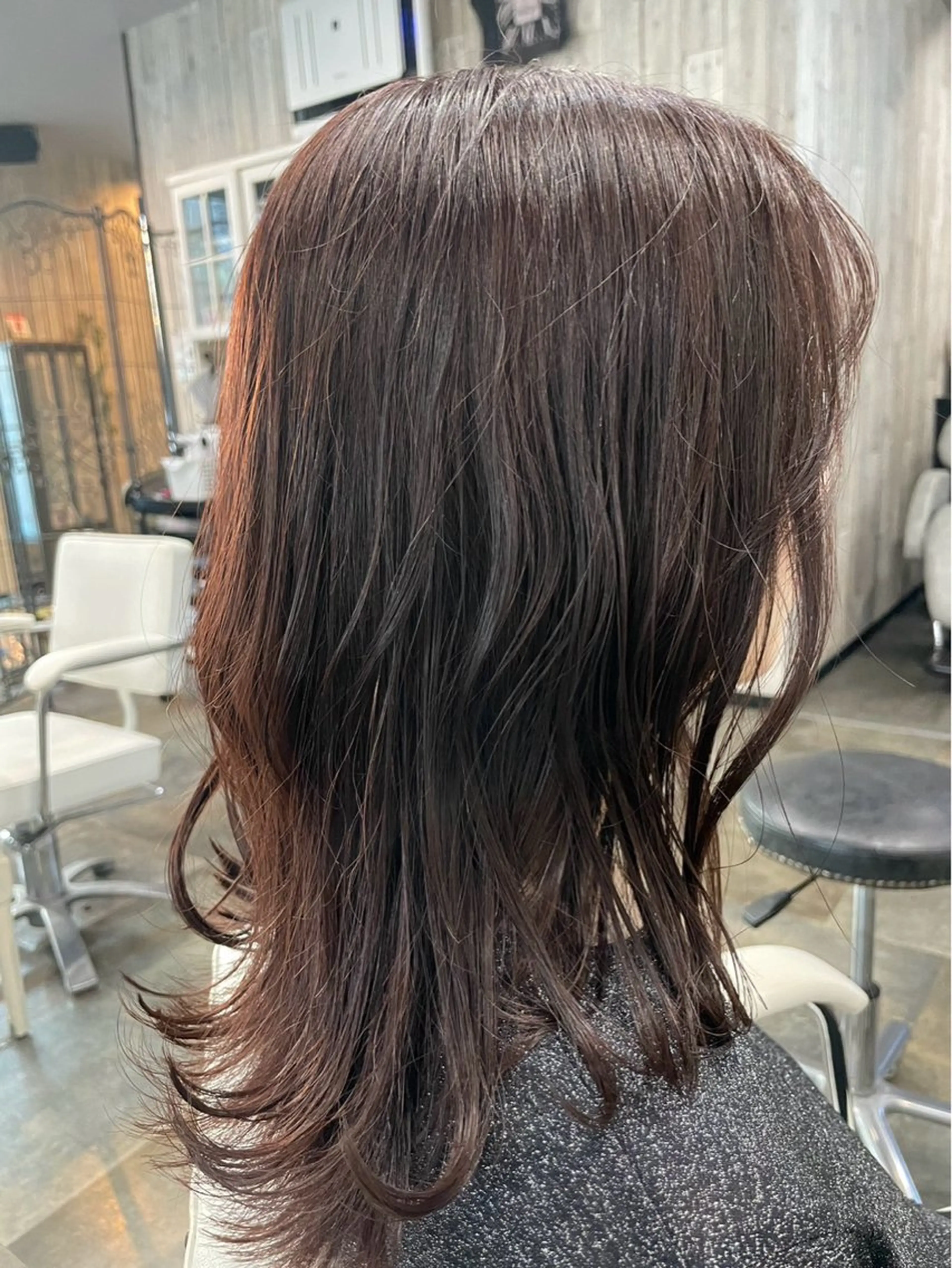 ミディアム ボブレイヤー ミディアムパーマ ミストバング ボブ ハイライト The Apartment of Solon Citta 船橋609所属・髪質改善/縮毛矯正/ 美髪/個室/ハラのヘアスタイル