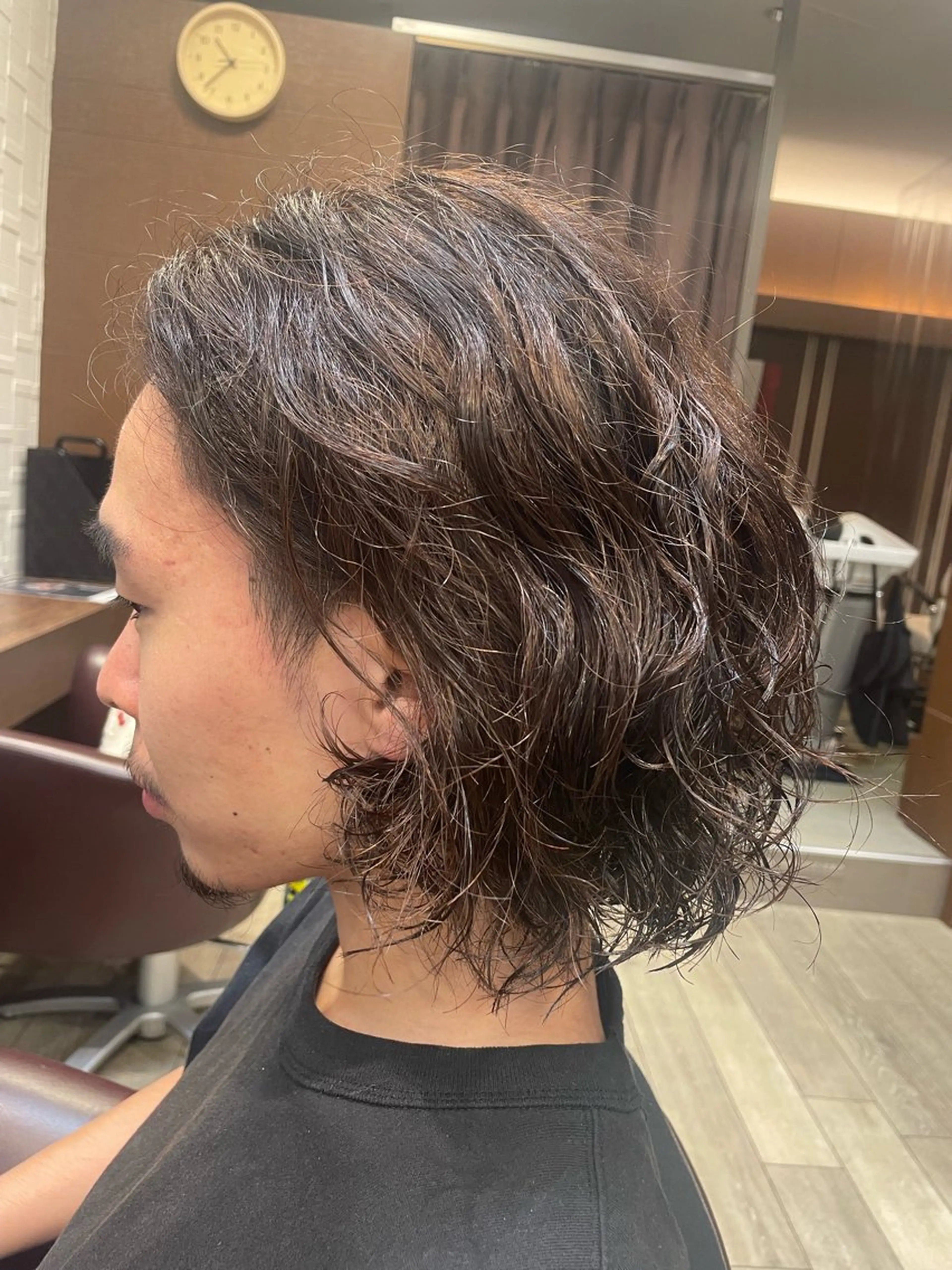 ミディアム パーマ メンズ ヘアサロンソシエ町田東急ツインズ所属・木下 史也のヘアスタイル