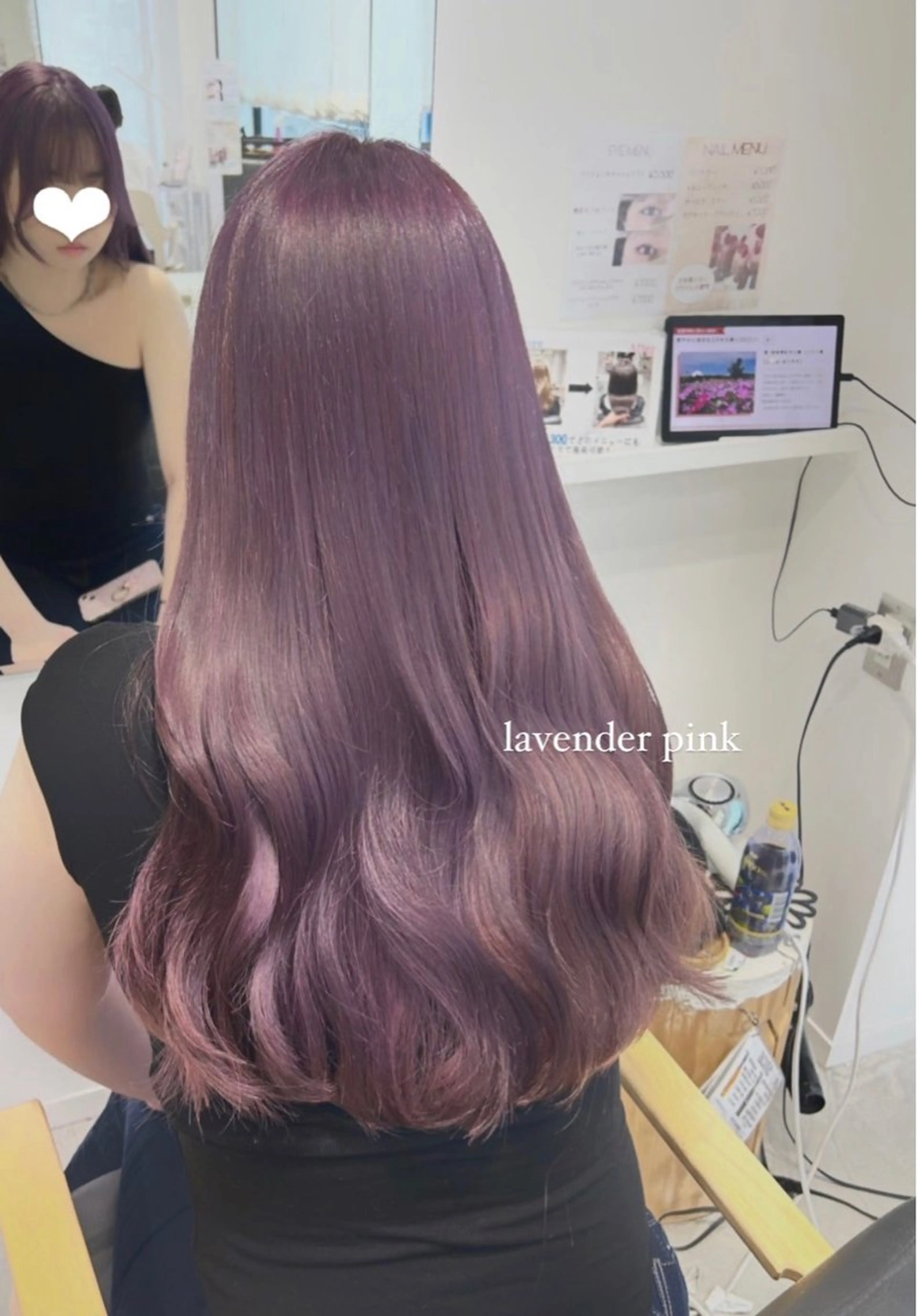 ロング カラー ブリーチ ラベンダーカラー ラベンダーピンク ピンクカラー ヘアカラー 顔周りレイヤー 🎀マリノのヘアスタイル