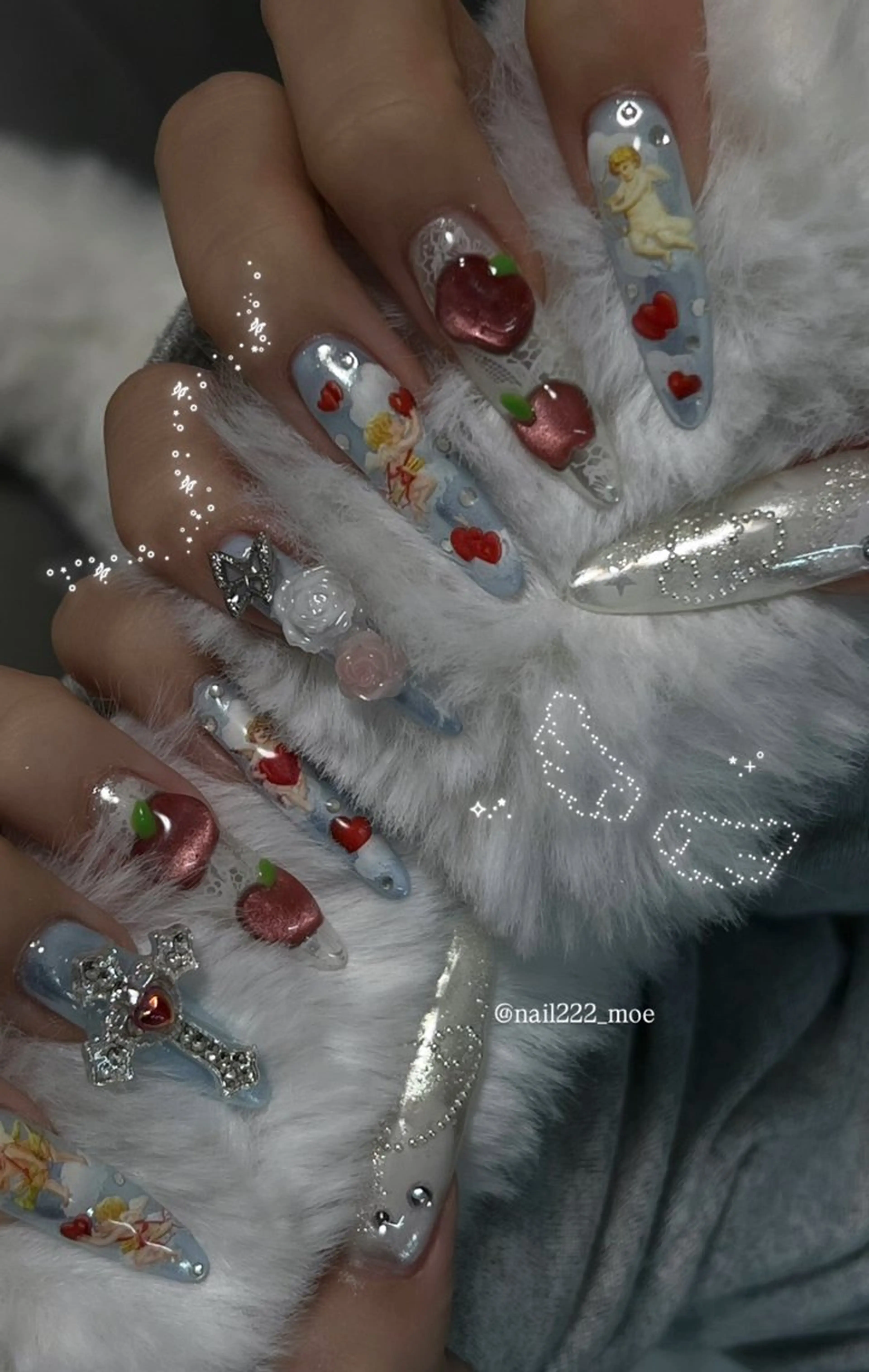 ネイル 韓国ネイル ワンホンネイル ⟡.*222⋰˚☆ MöEのネイルデザイン