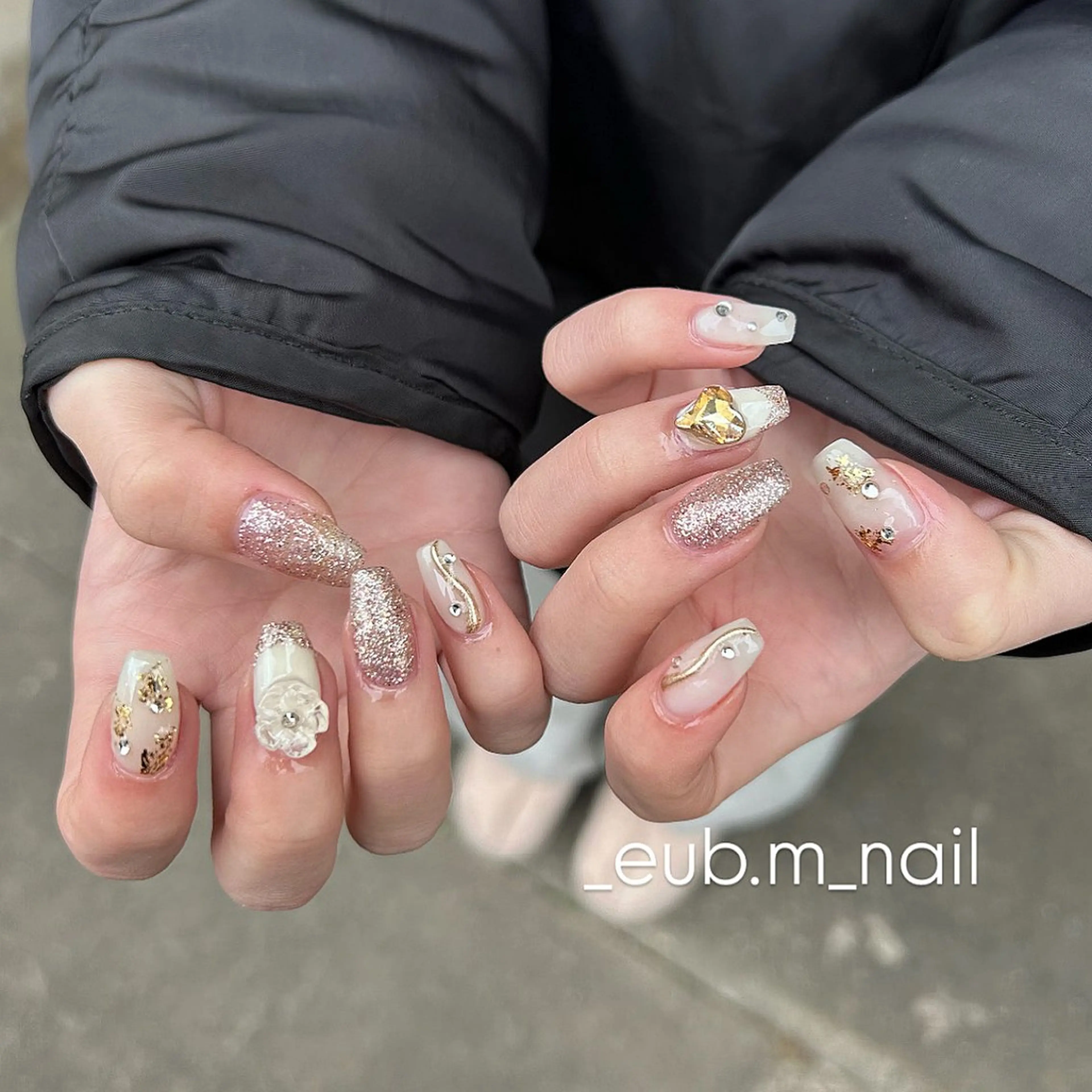 ネイル 成人式 ハンドネイル 深夜ネイルサロン eub.m_nailのネイルデザイン