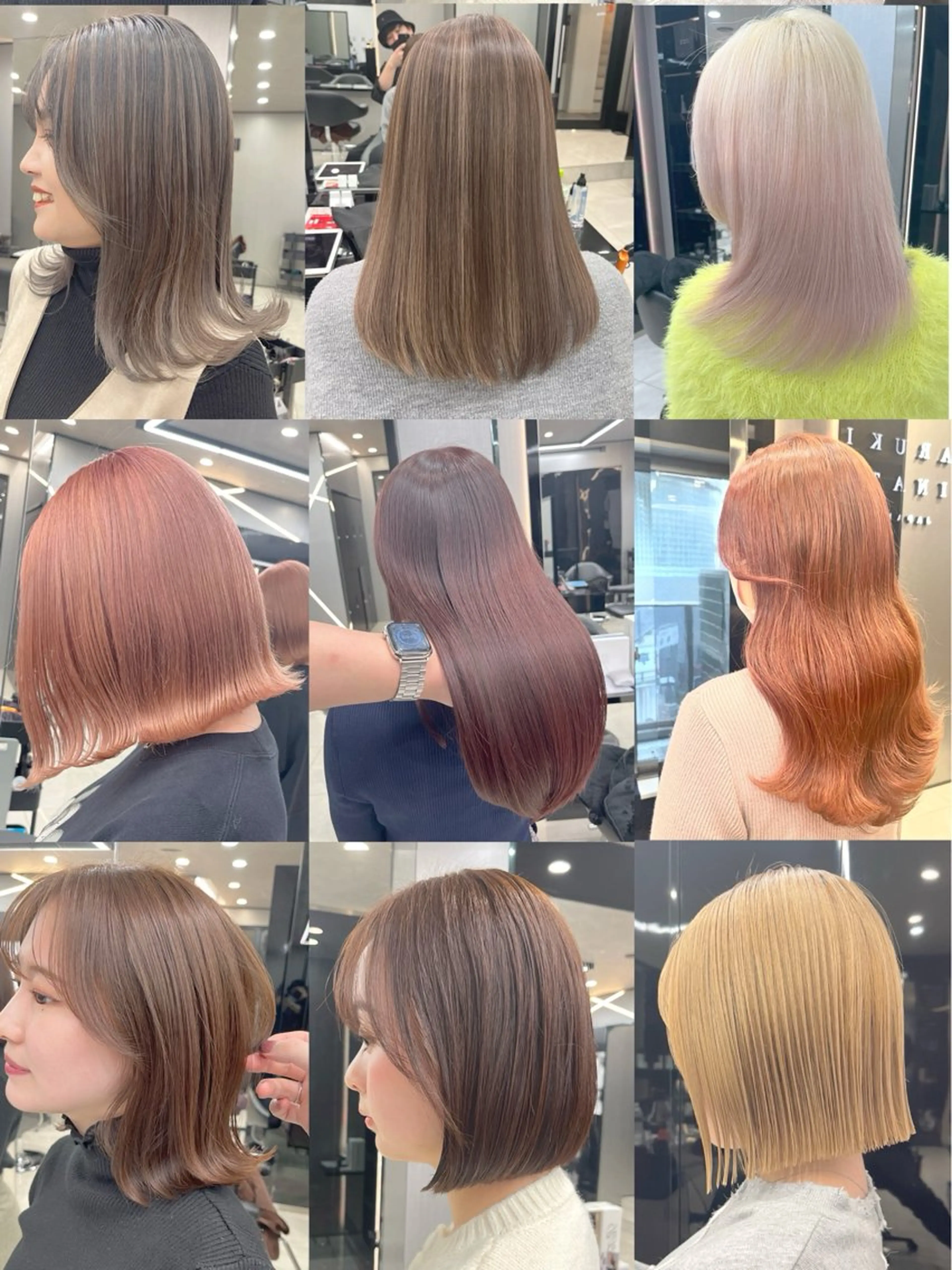 セミロング カラー ブリーチ ダブルカラー インナーカラー hair salon Ranun髪質改善のヘアスタイル