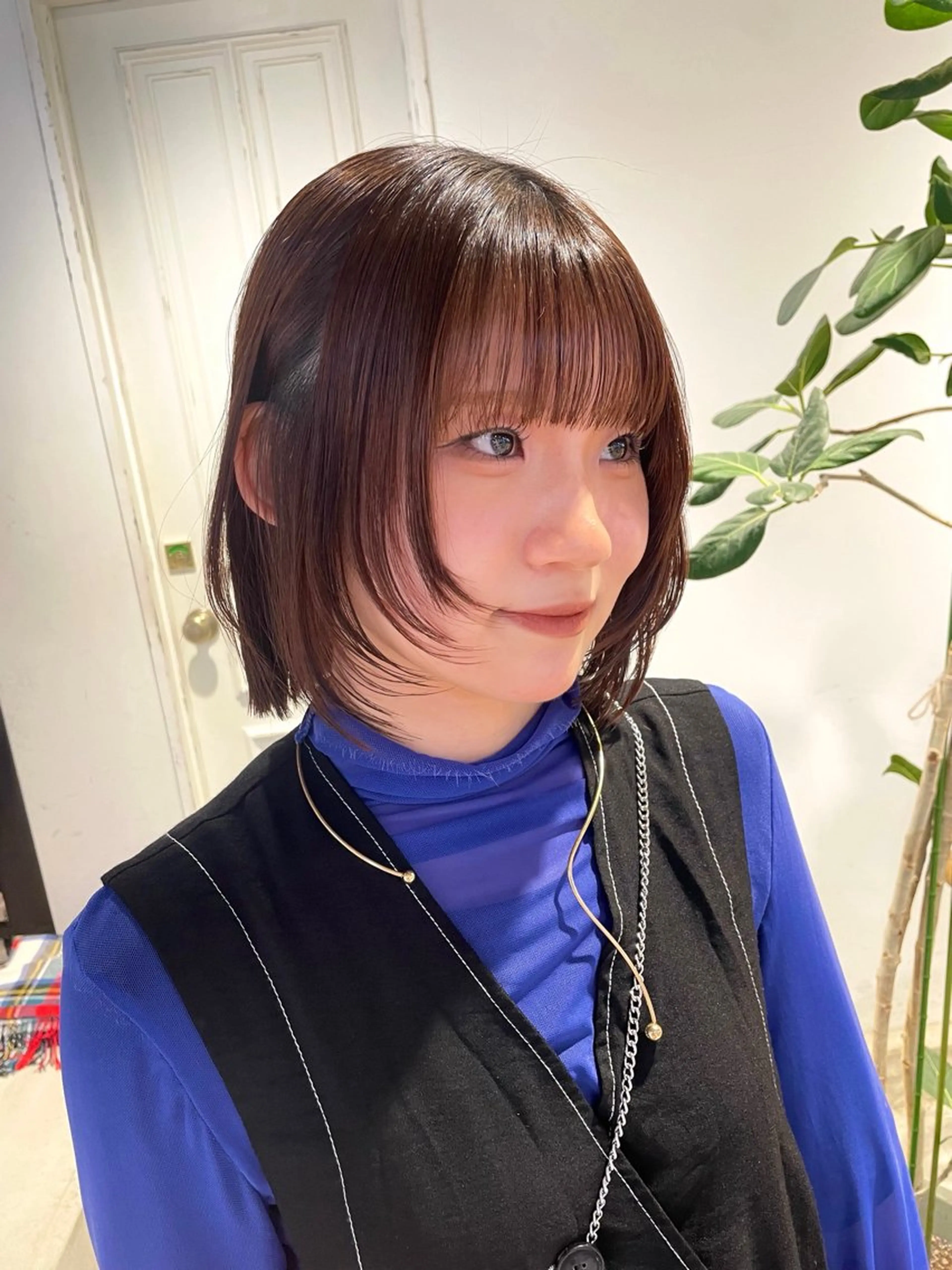 ミディアム カラー 顔まわりレイヤー 顔周りカット レイヤーカット ユウナ🎀レイヤー/ 暖色カラーのヘアスタイル