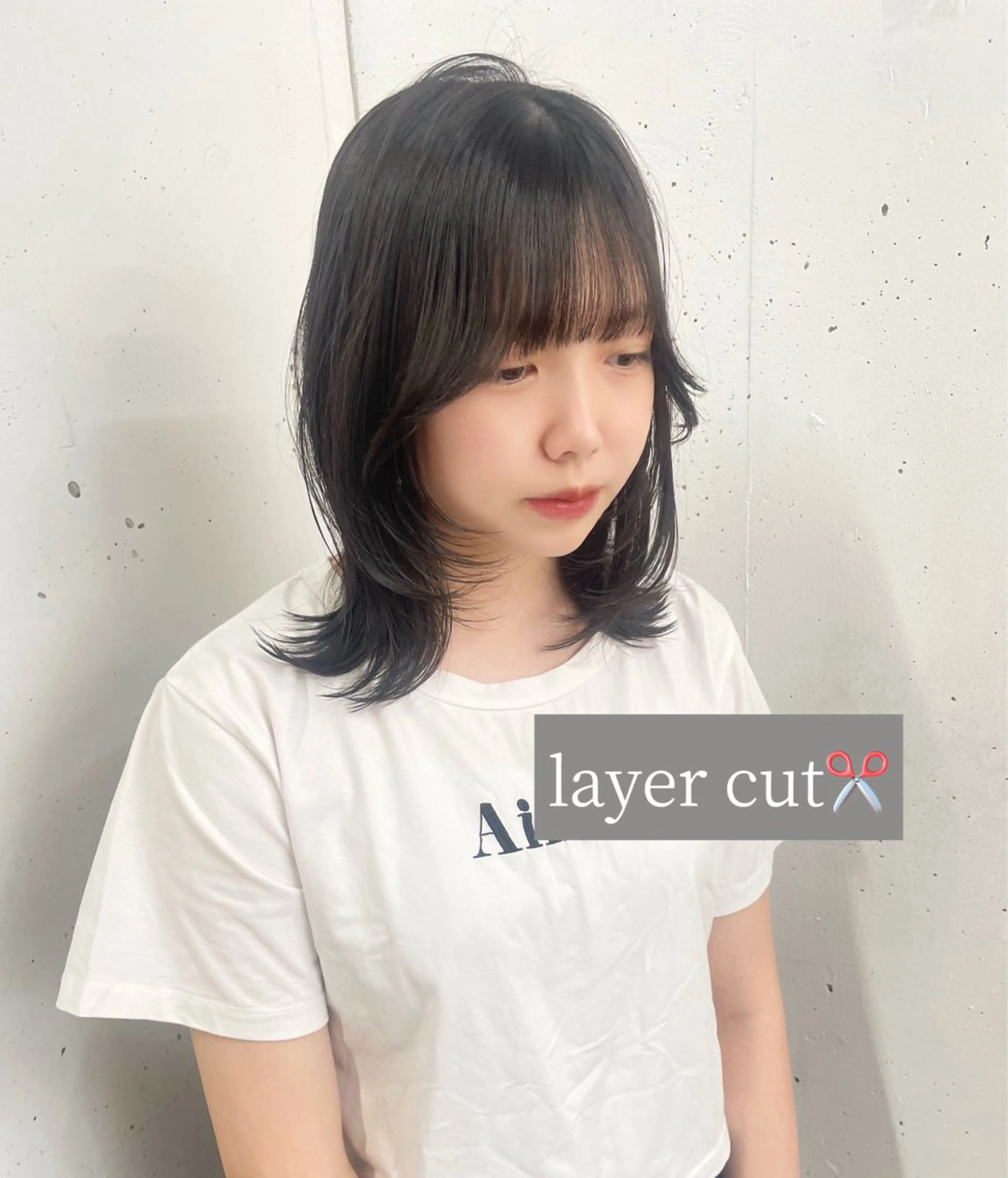 ミディアム カット レイヤーカット/ 縮毛矯正/ミサキ💐のヘアスタイル