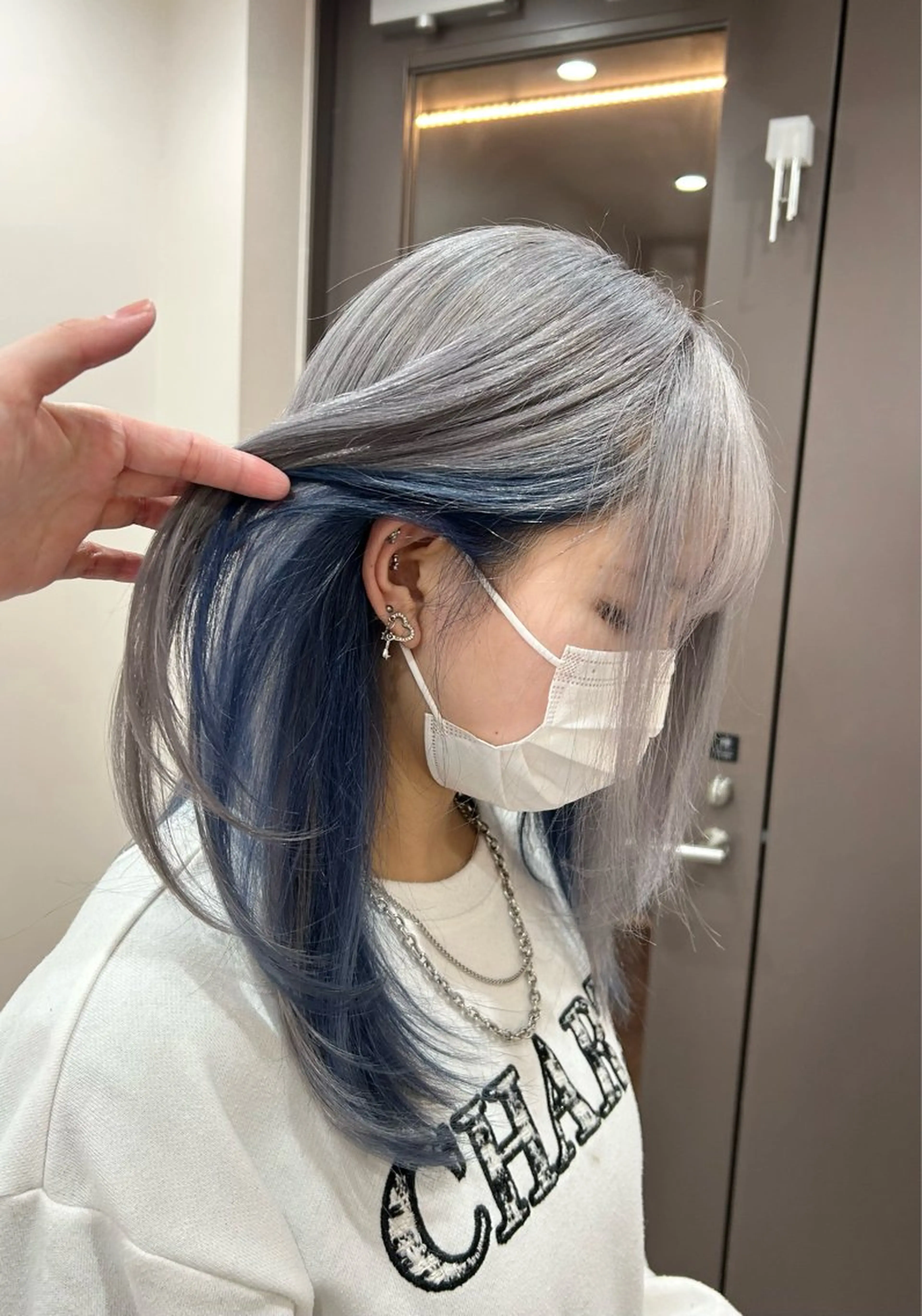 ミディアム カラー ブルーカラー シルバー ヘアカラー トリートメント 透明感/ダブルカラー /🌸ERI🌸のヘアスタイル