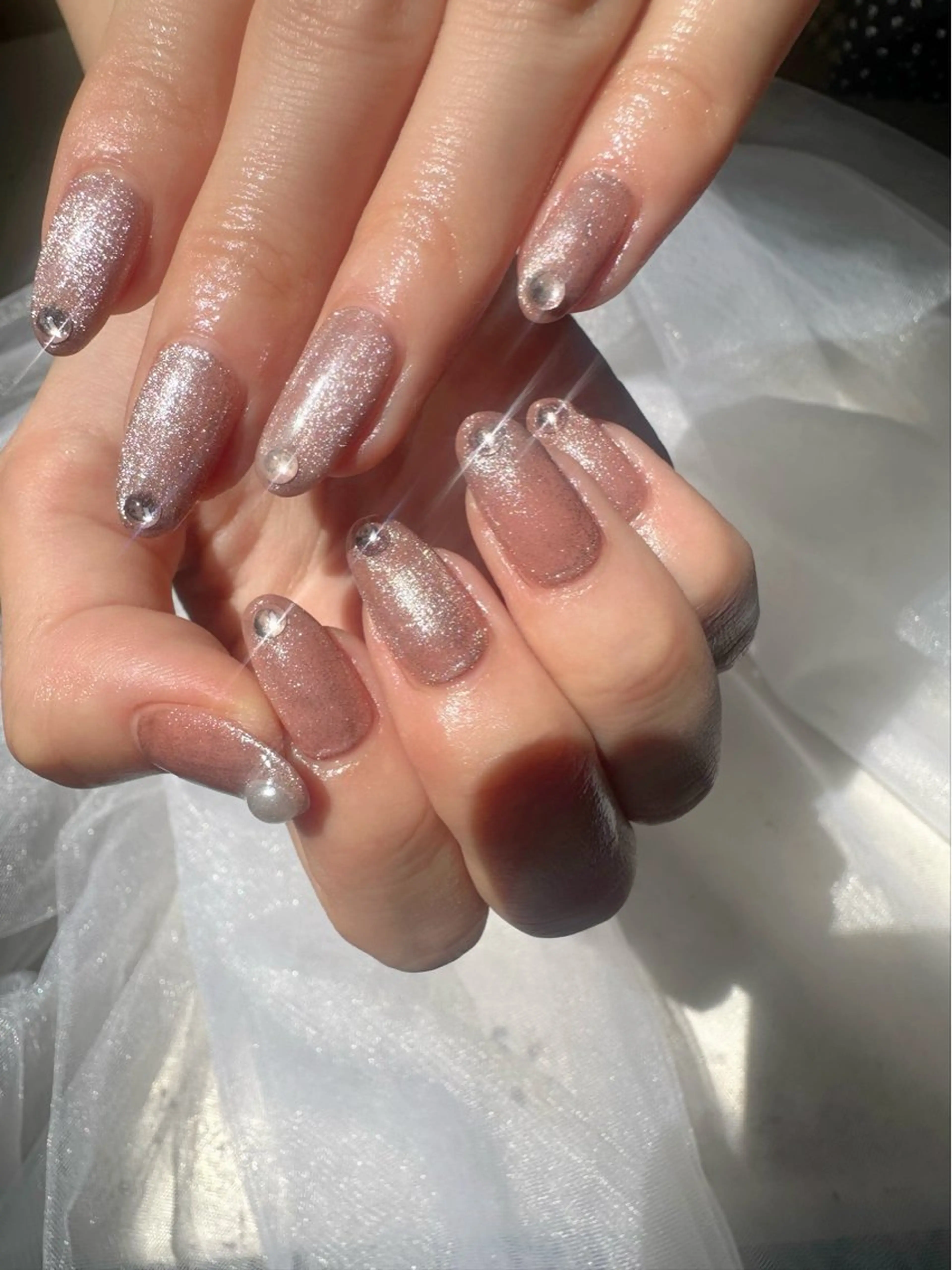 ネイル ブラウン クリアネイル 氷ネイル・うるうるネイル キラキラネイル 韓国ネイル 🪞KAPE NAIL 🪞のネイルデザイン