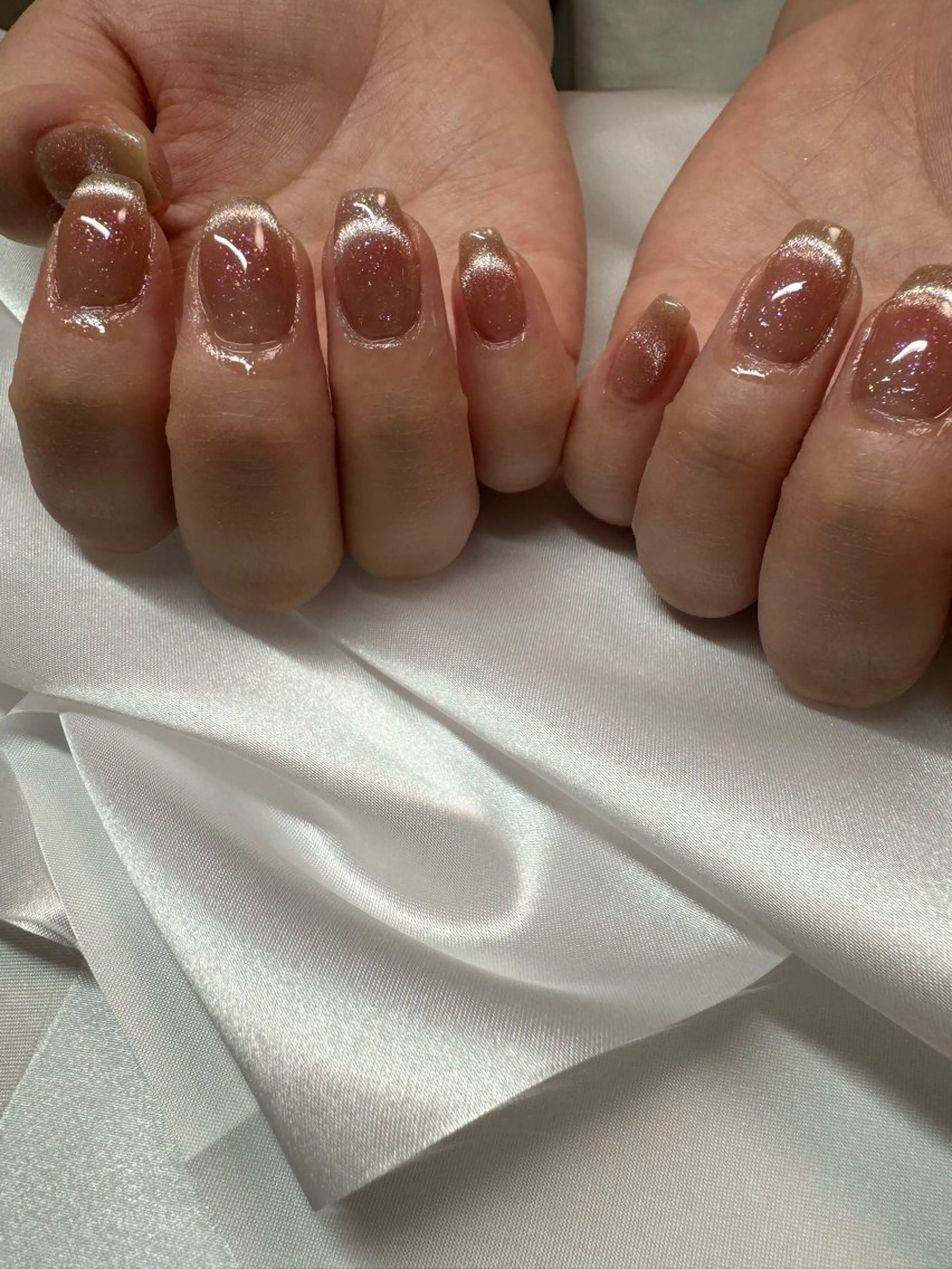 ネイル アートネイル フレンチネイル 韓国ネイル マグネットネイル マグネットフレンチ MH_ Nailのネイルデザイン